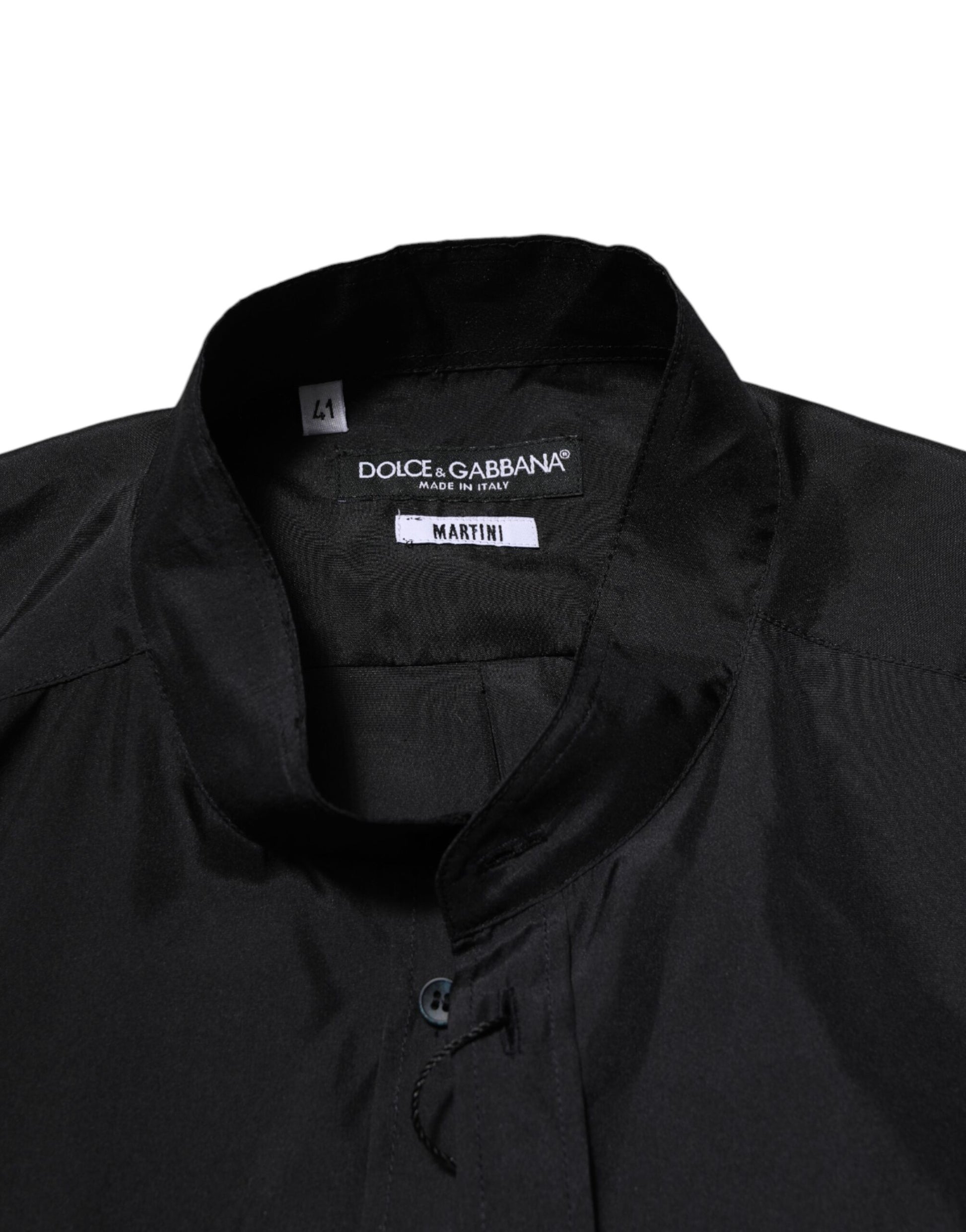 Dark Blue Silk MARTINI Men Formal Dress Shirt