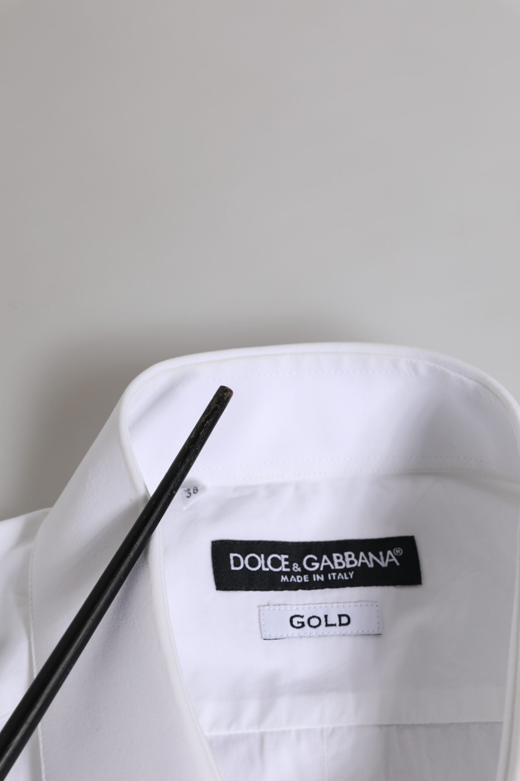 White Cotton GOLD Long Sleeves Dress Men Shirt