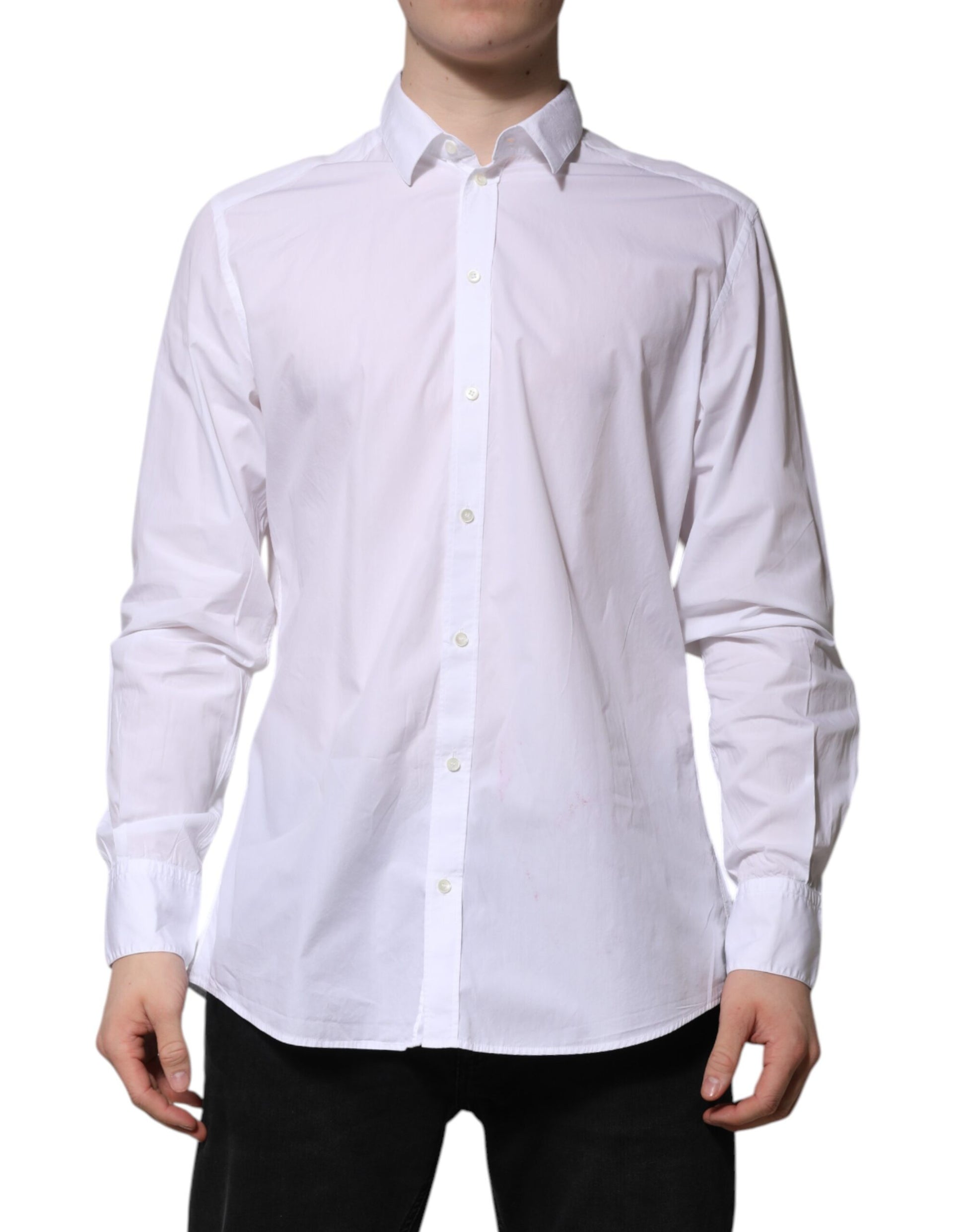 White Cotton Long Sleeves Dress Formal Shirt