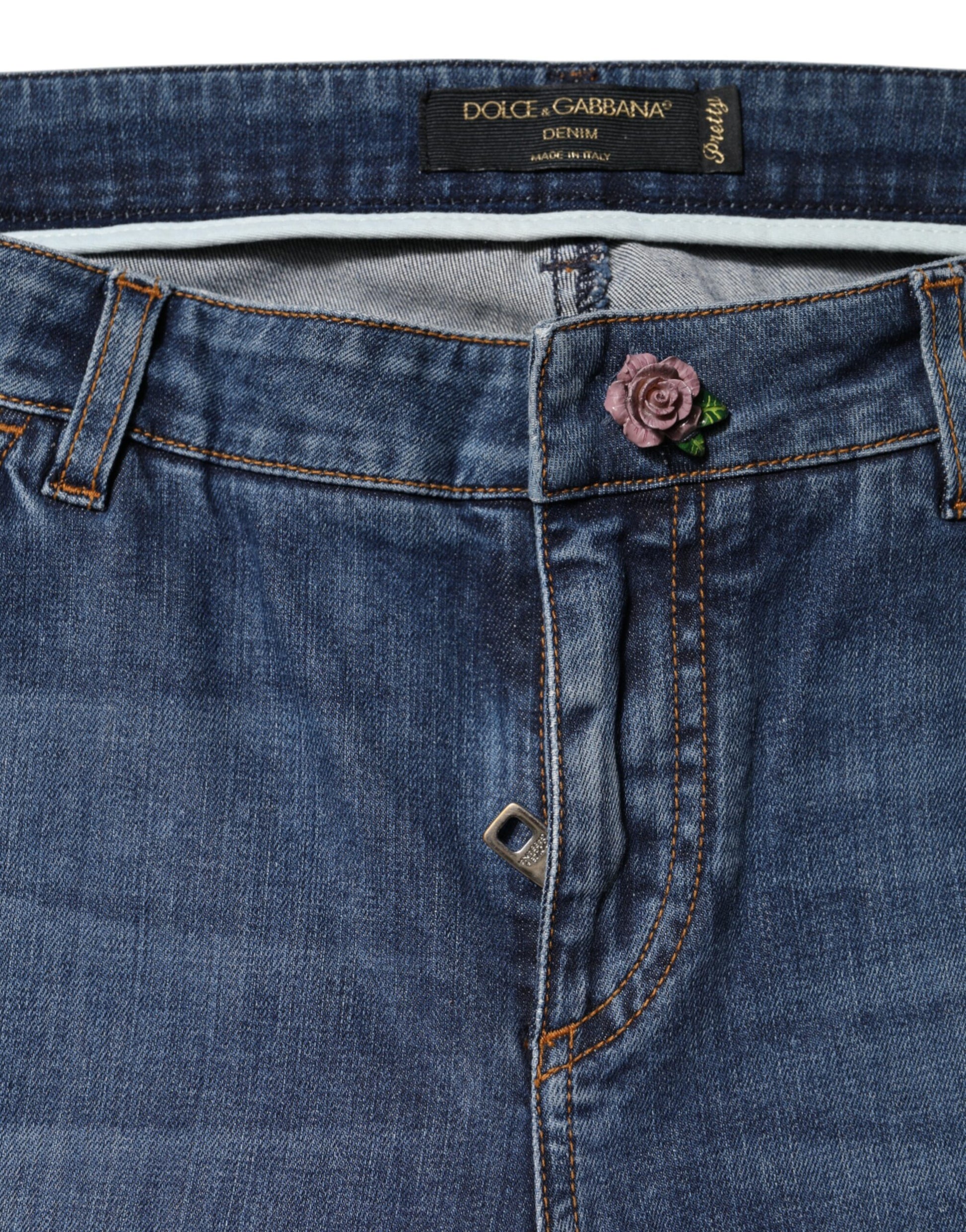 Blue Low Waist Cotton Skinny Denim Jeans