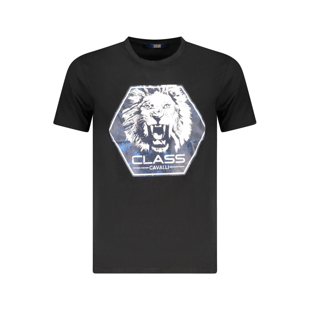 Black Cotton Men T-Shirt