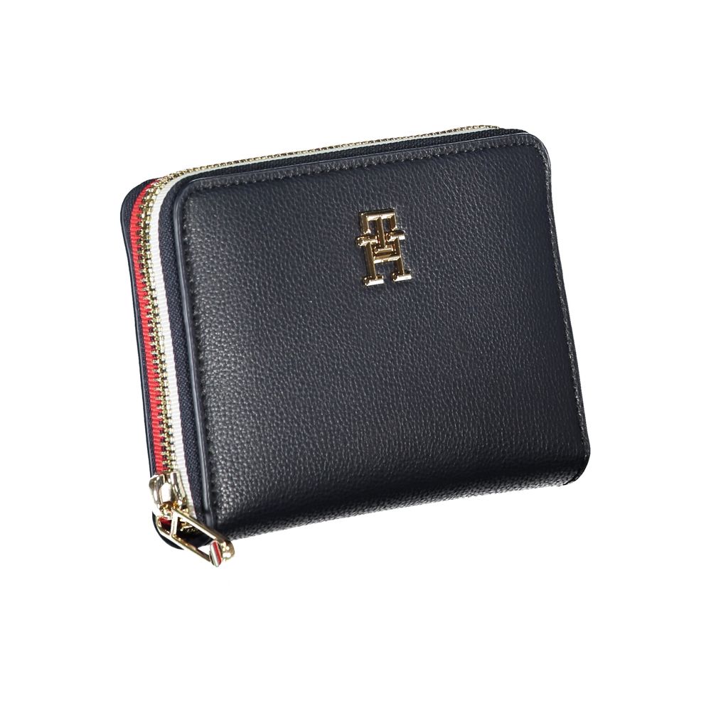 Blue Polyurethane Women Wallet
