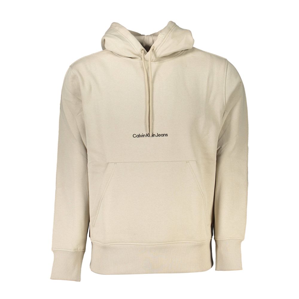 Beige Cotton Men Sweater