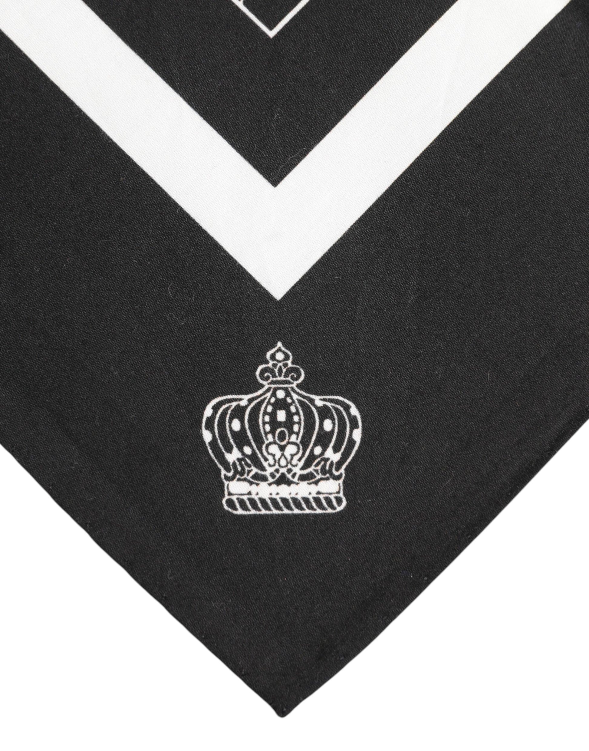 Black White Printed Square Men Foulard Scarf