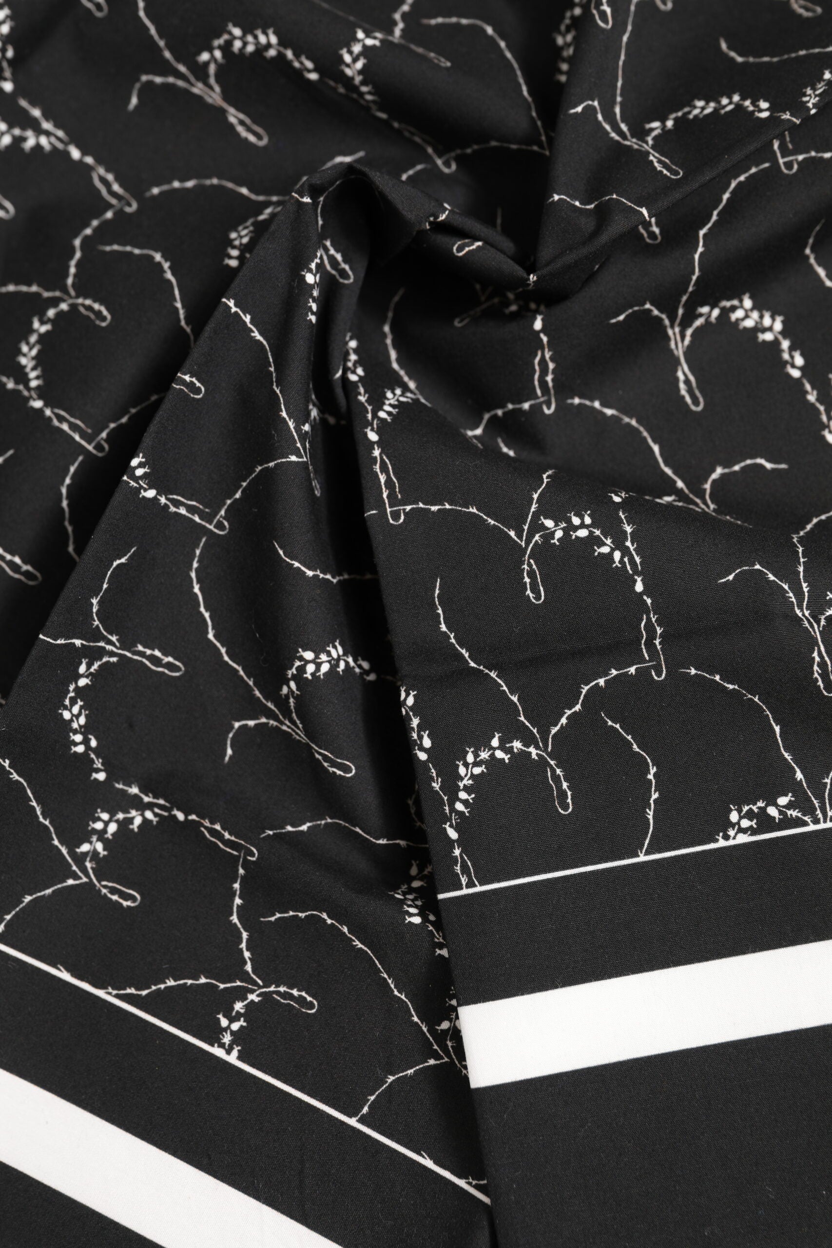Black White Printed Square Men Foulard Scarf