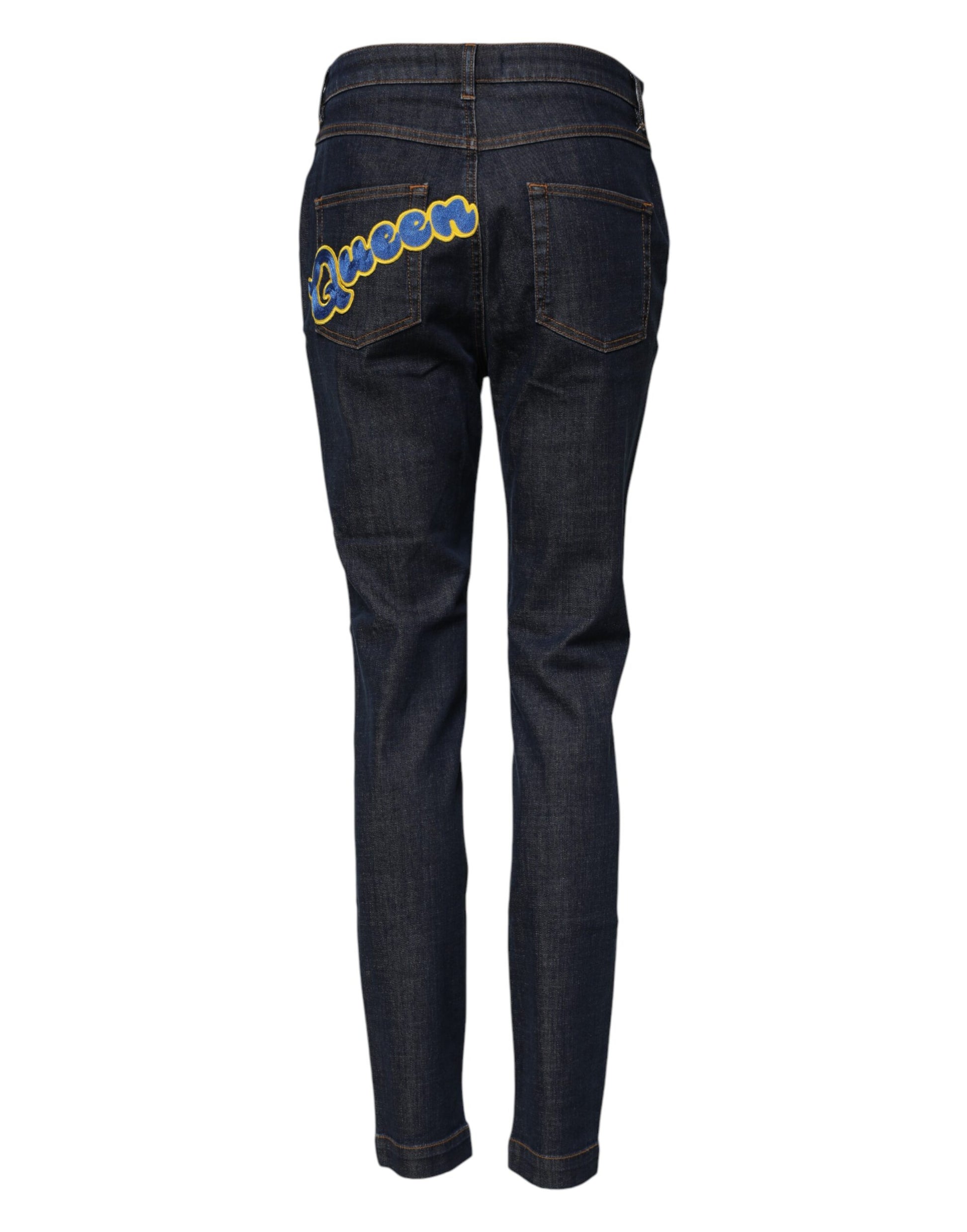Blue Queen Patch AUDREY Mid Waist Denim Jeans