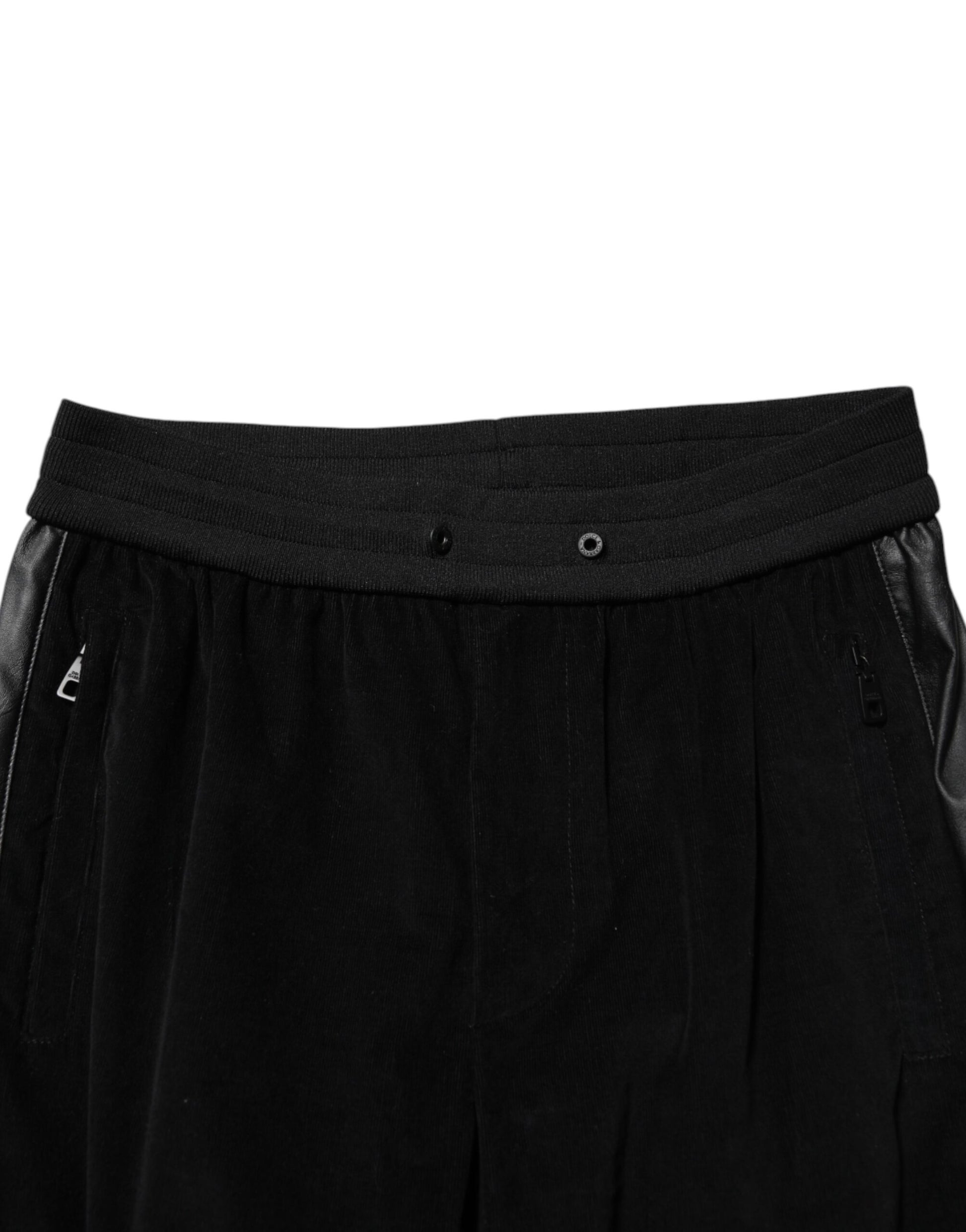 Black Cotton Cargo Men Jogger Pants