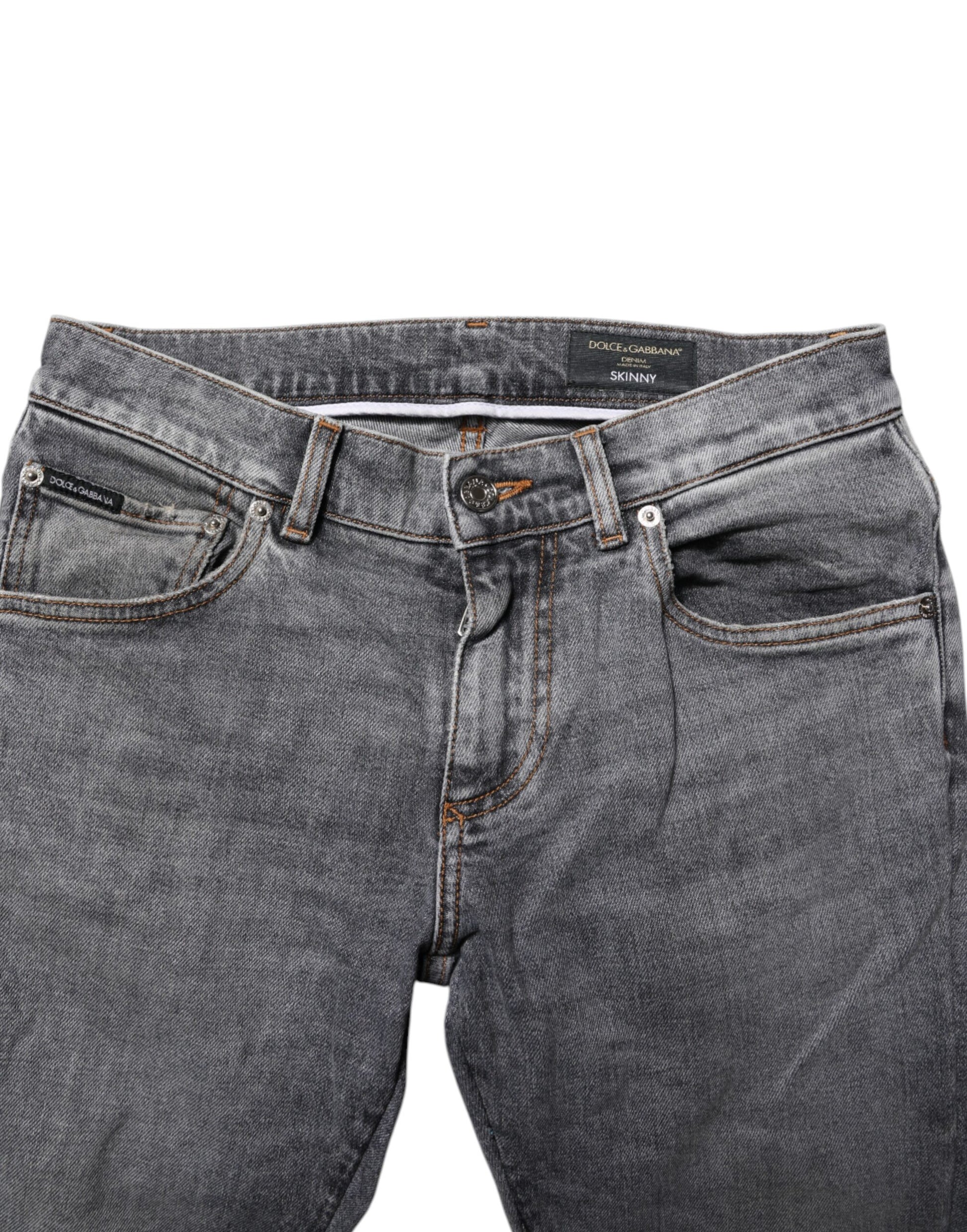 Gray Cotton Skinny Denim Trouser Jeans