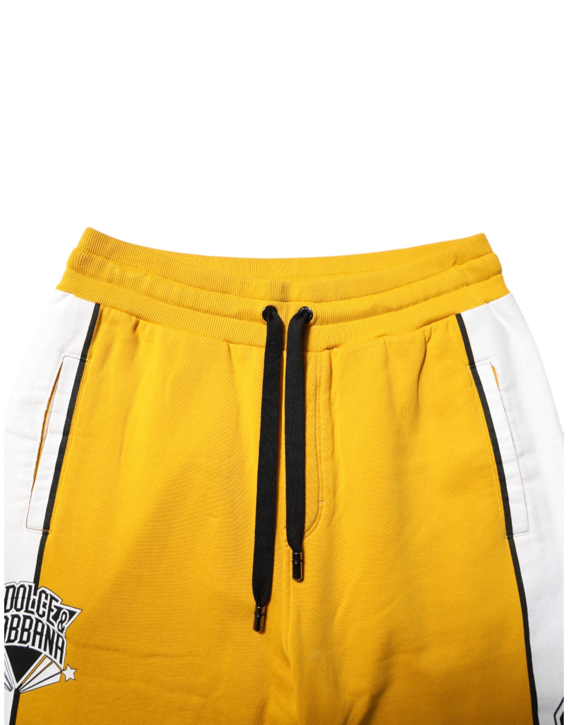 Yellow Cotton Logo Sweatpants Jogger Pants