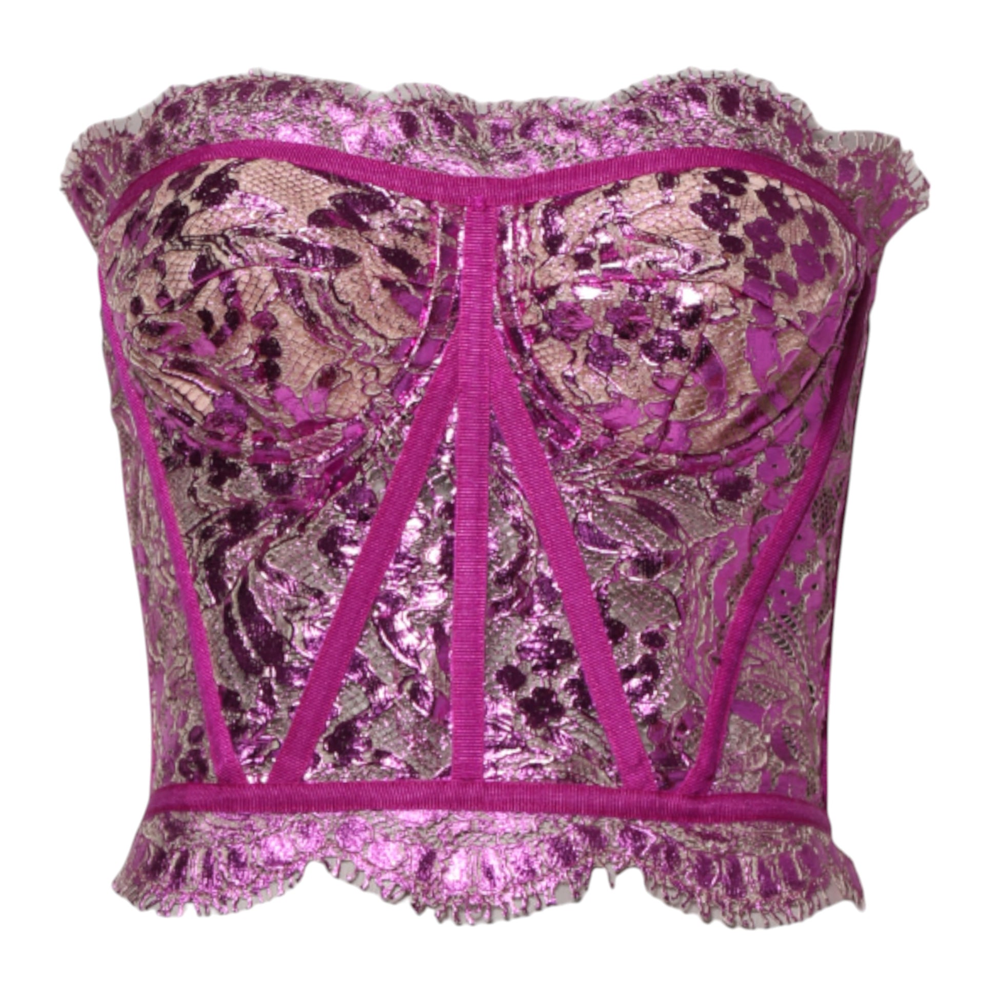 Pink Bustier Sleeveless Corset Blouse Top