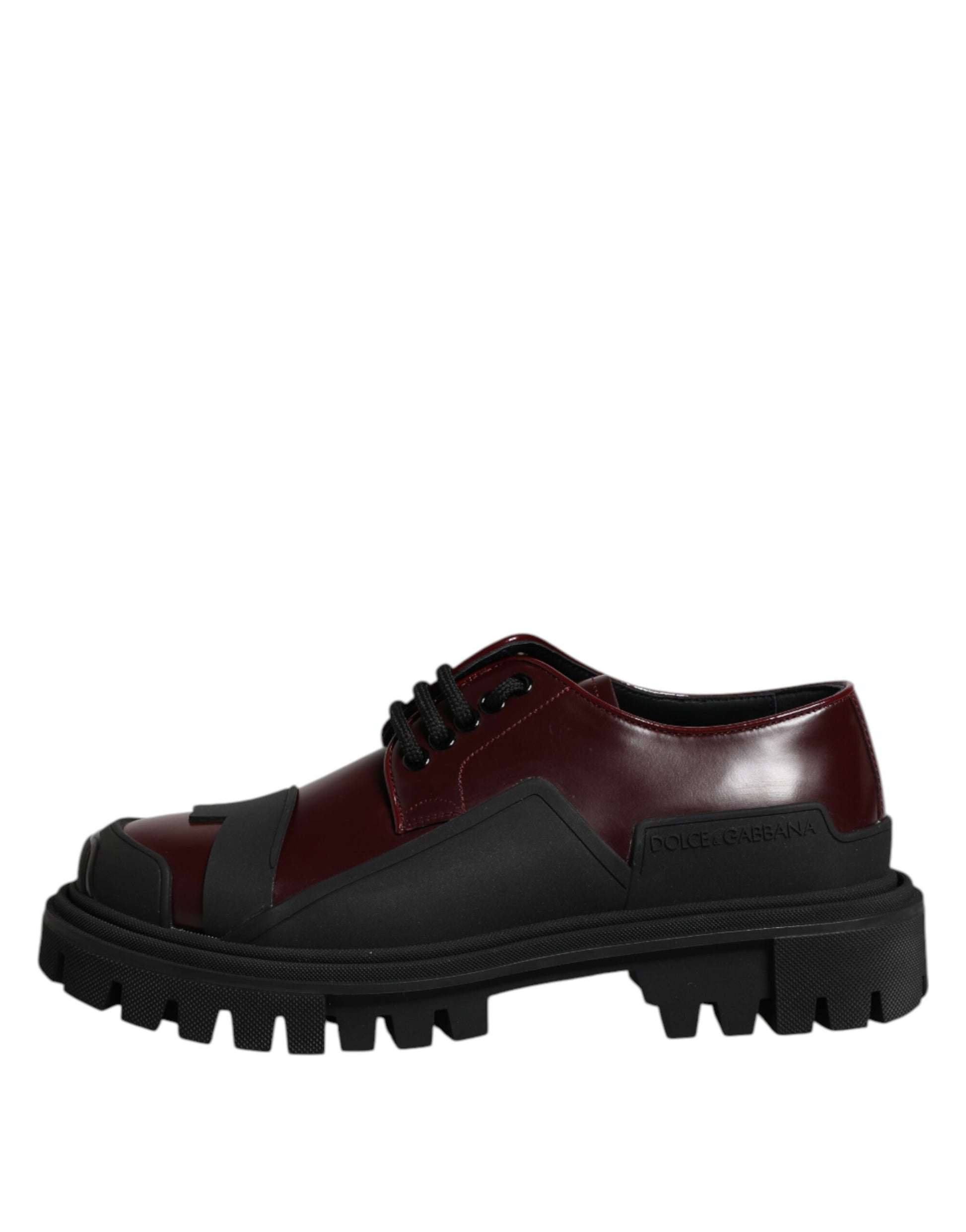 Red Leather Lace Up Trekking Dress Shoes
