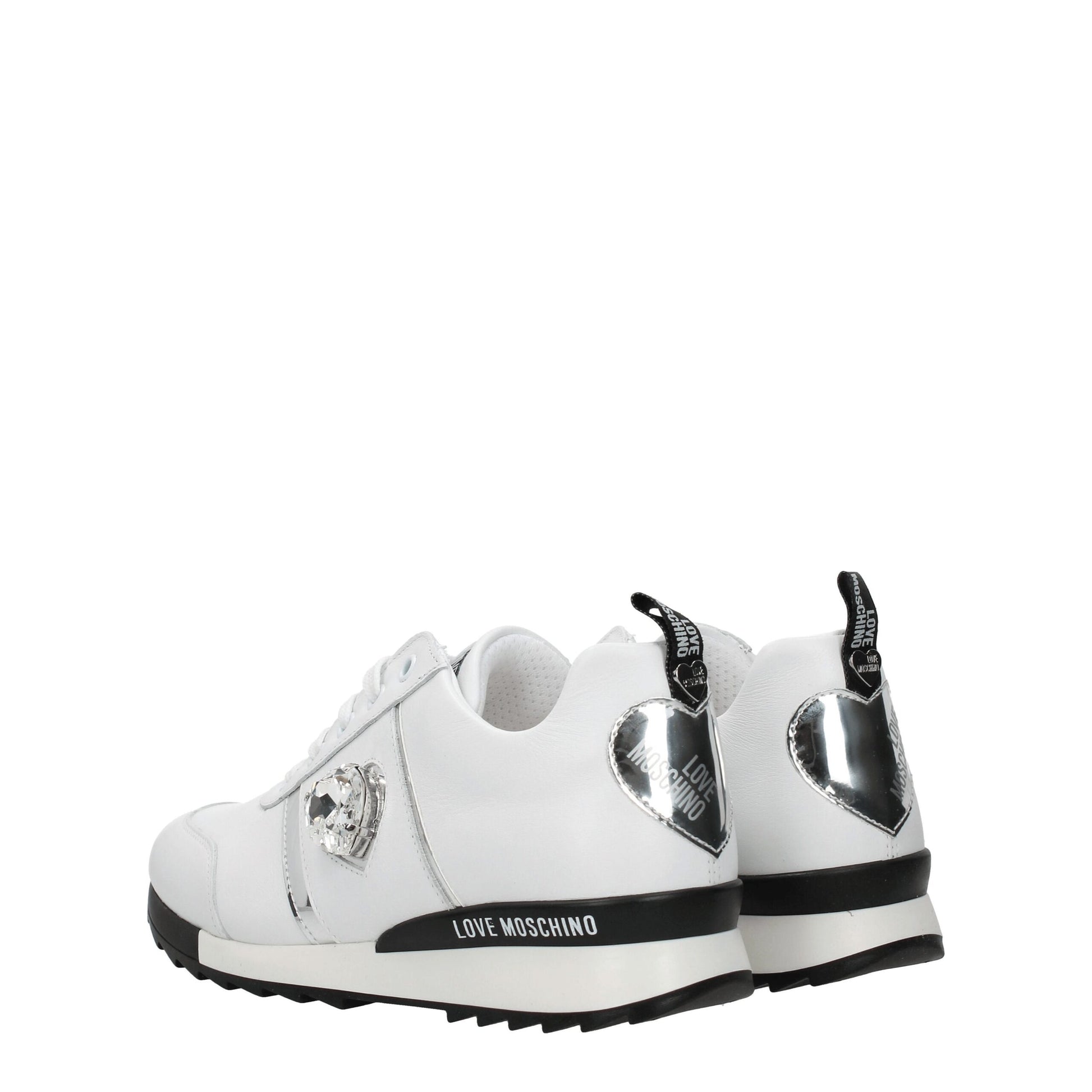 White Leather Low Top Sneakers