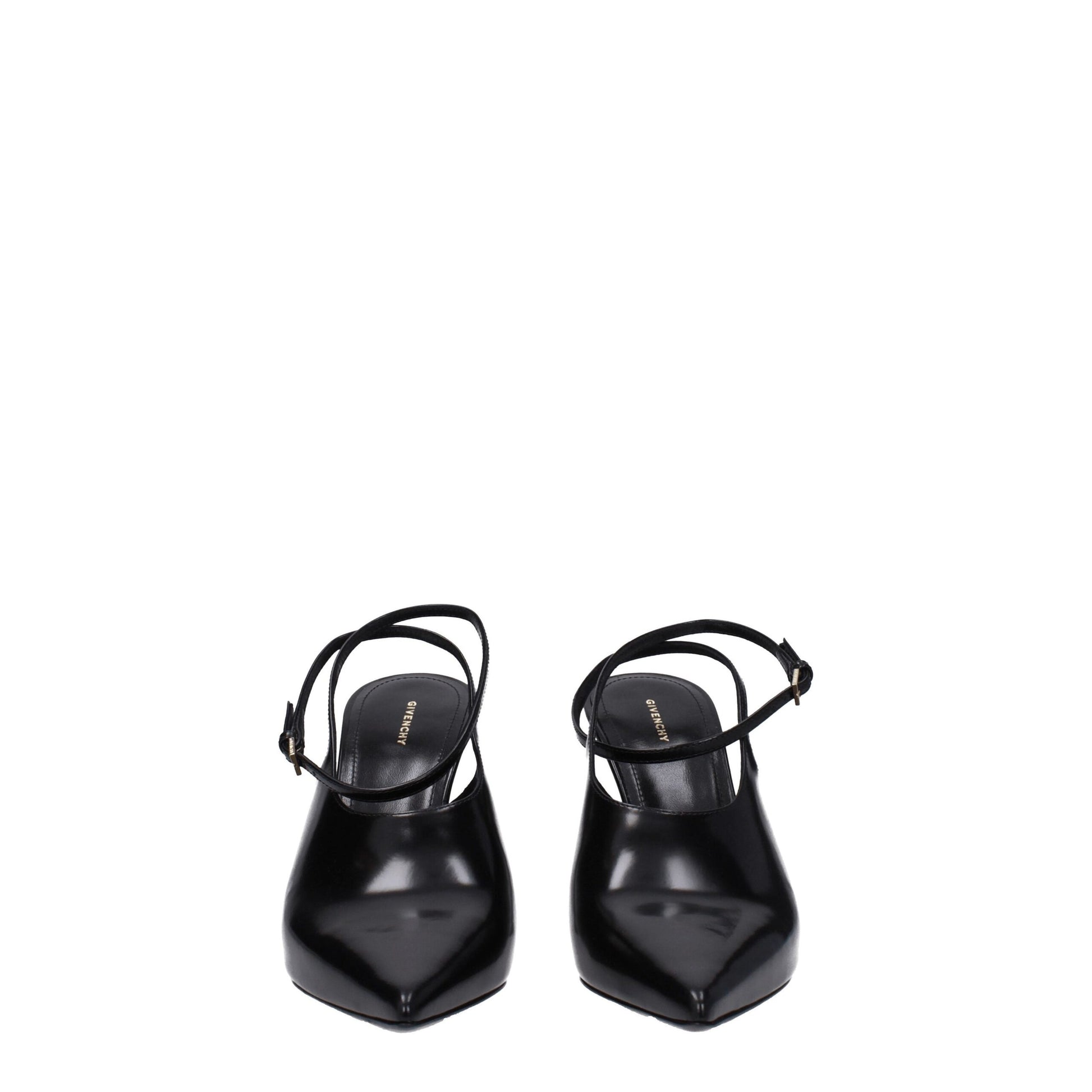 Black Leather High Heel Pumps
