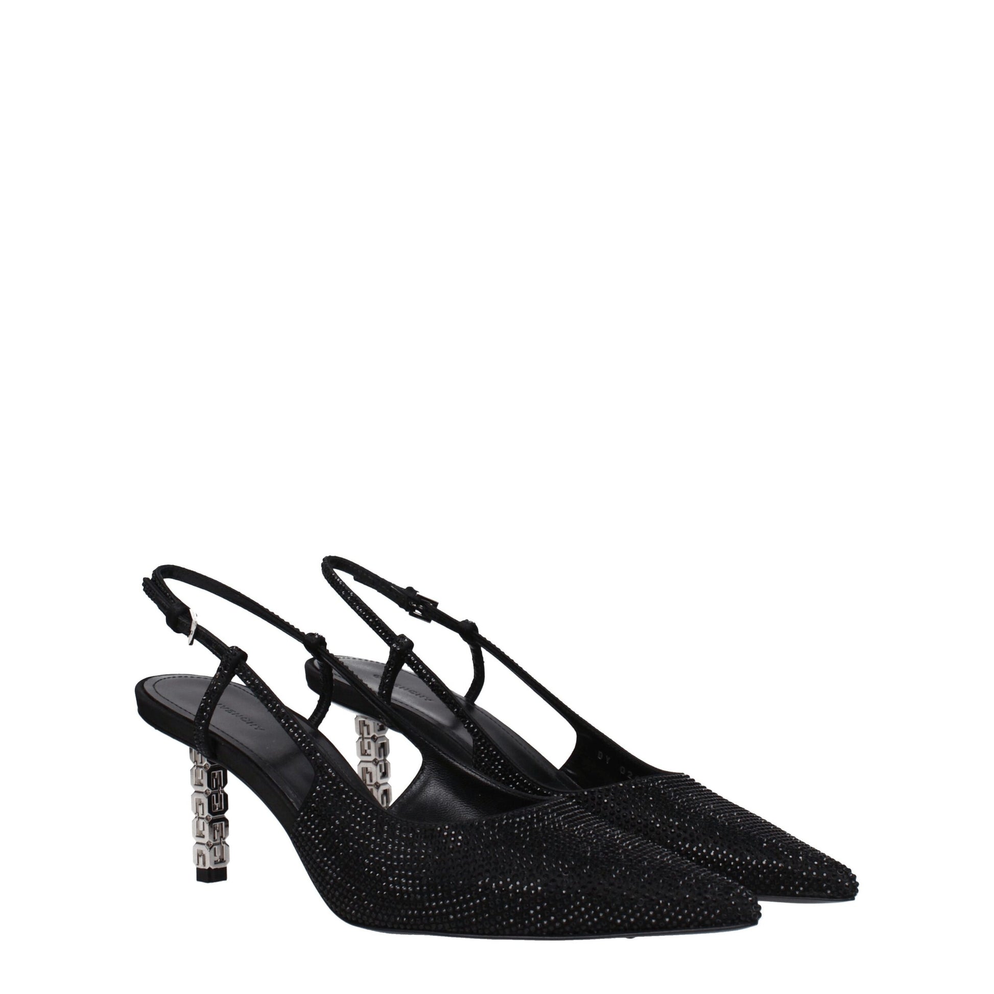 Black Fabric High Heel Pumps