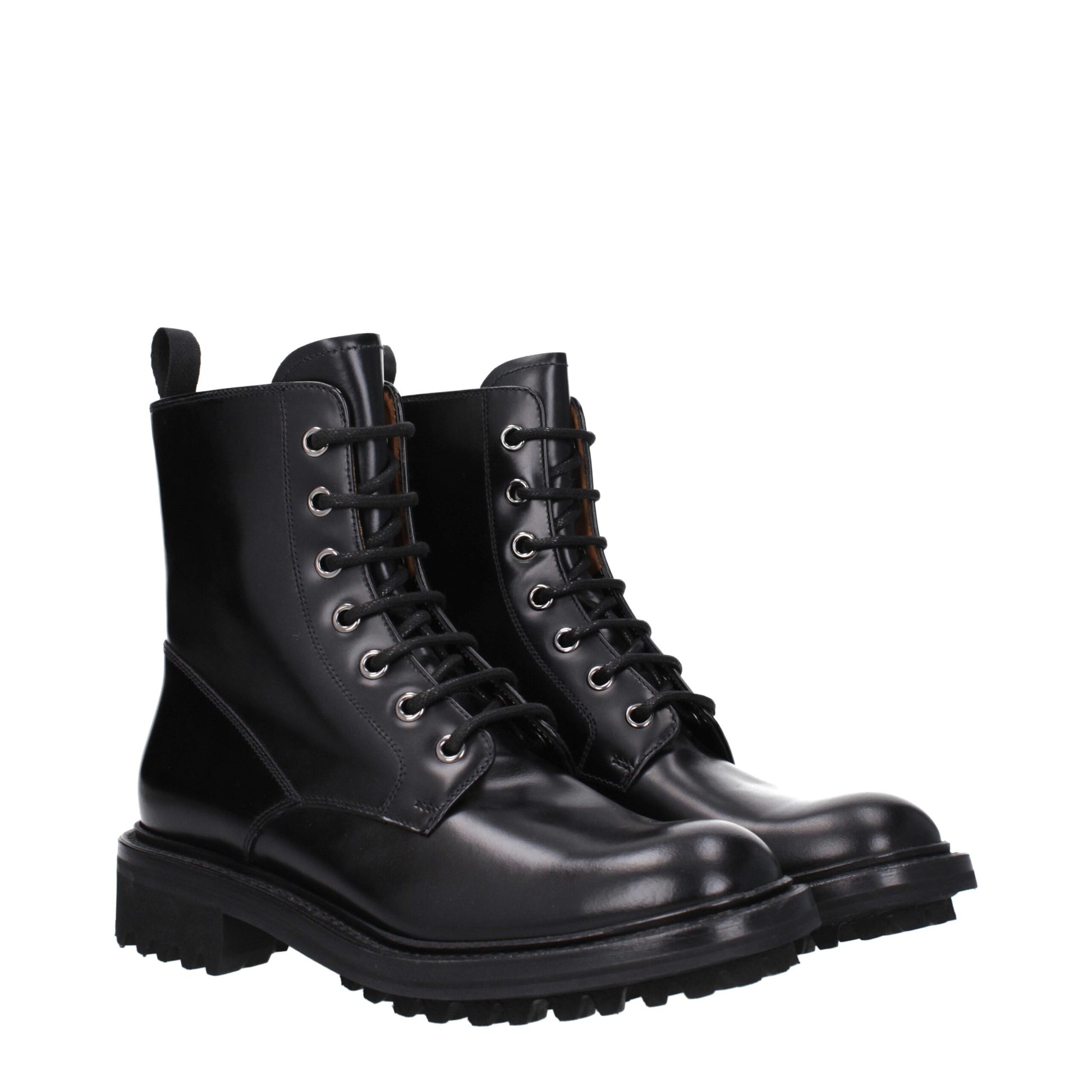 Black Leather Ankle Boots