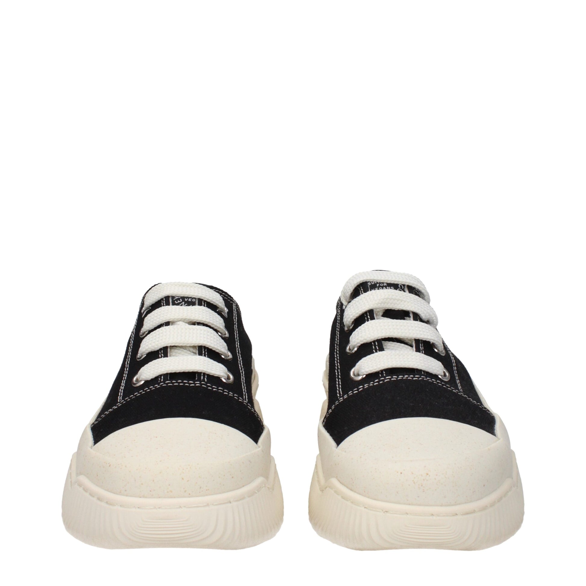 Black Fabric Chunky Sneakers