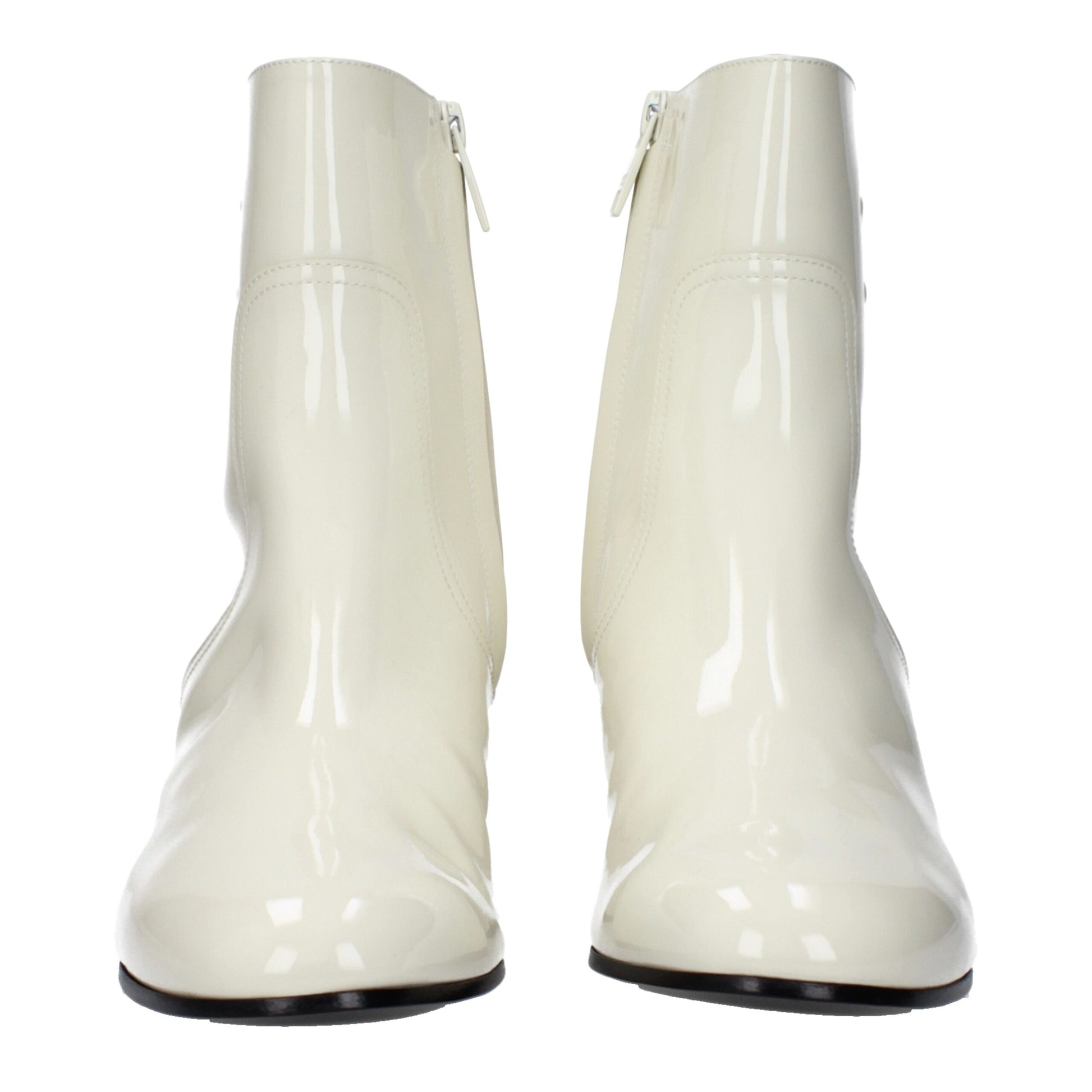 Beige Leather Ankle Boots