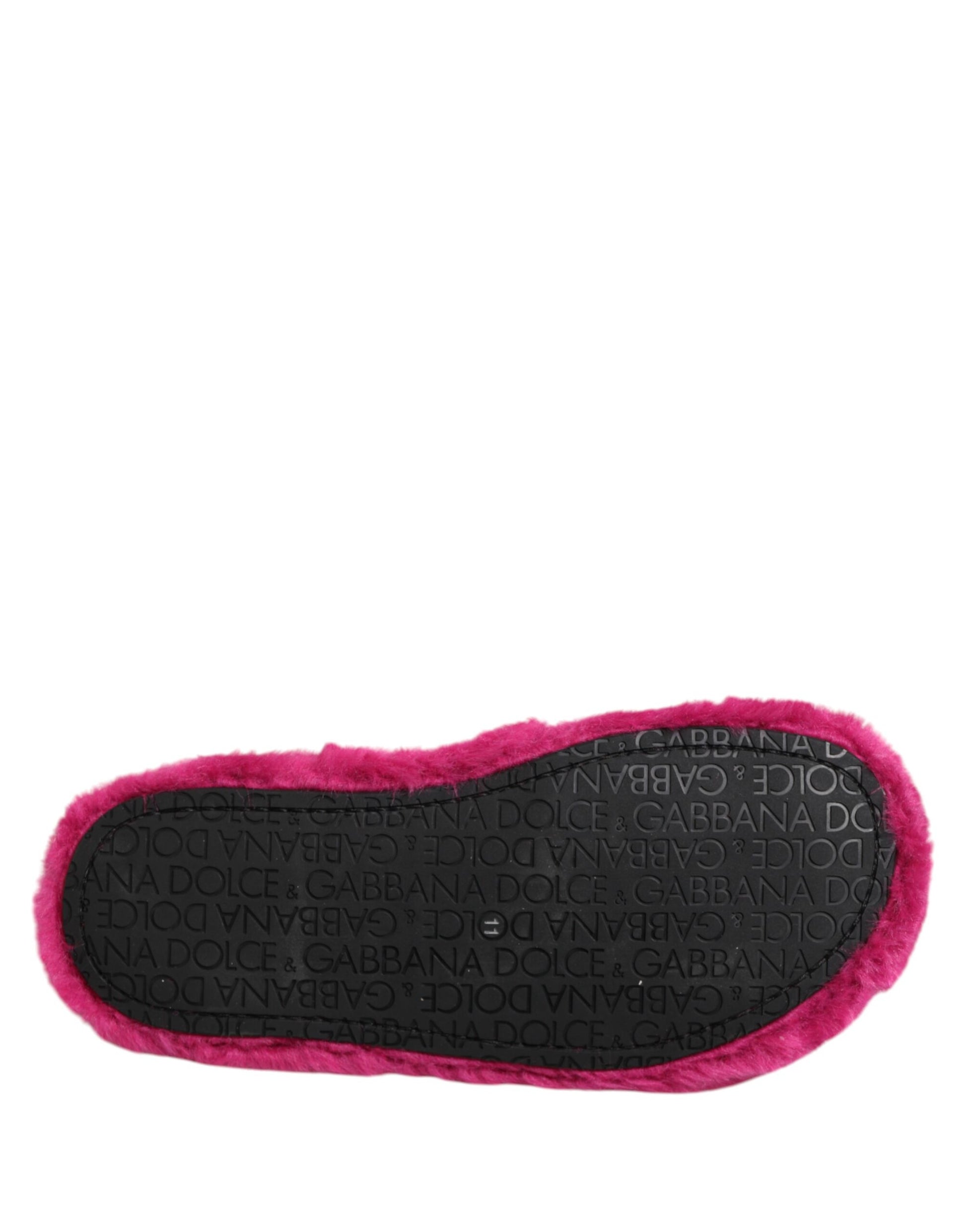 Pink Acrylic Faux Fur Mens Flats Sandals Shoes
