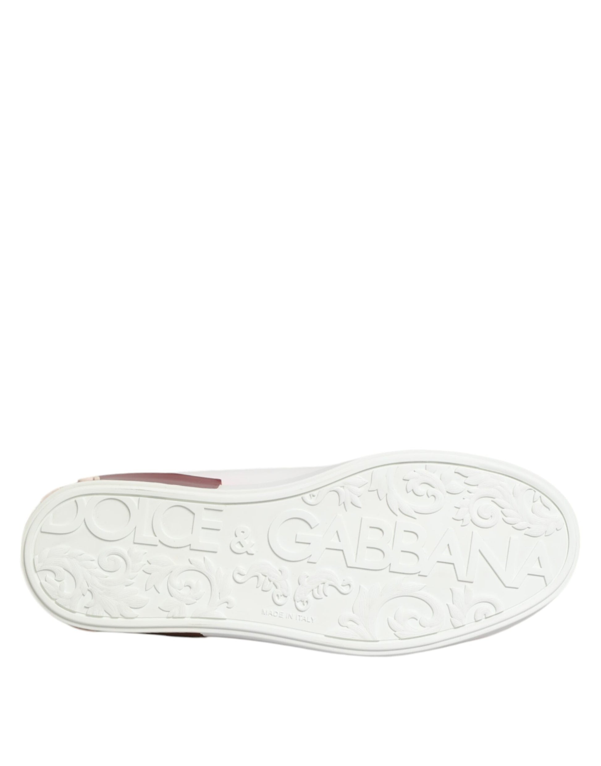 White Red Leather Lace Up Sneakers Shoes