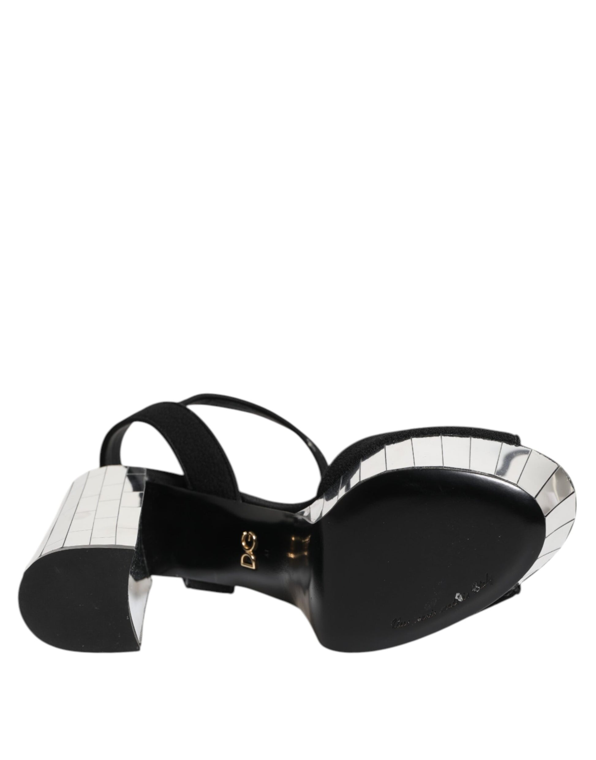 Black Crystal Ankle Strap Keira Sandal Shoes
