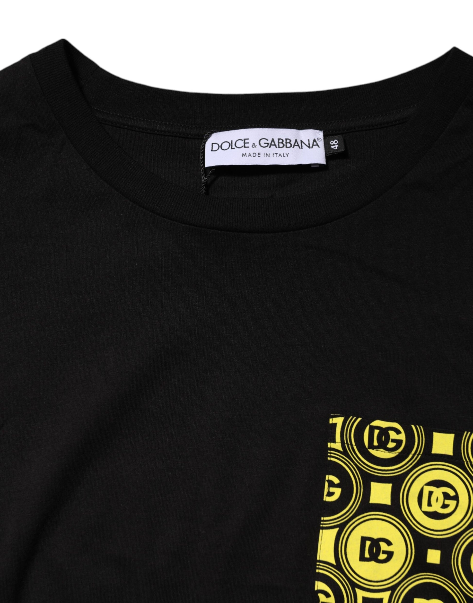 Black Minimalist Cotton Crew Neck T-shirt