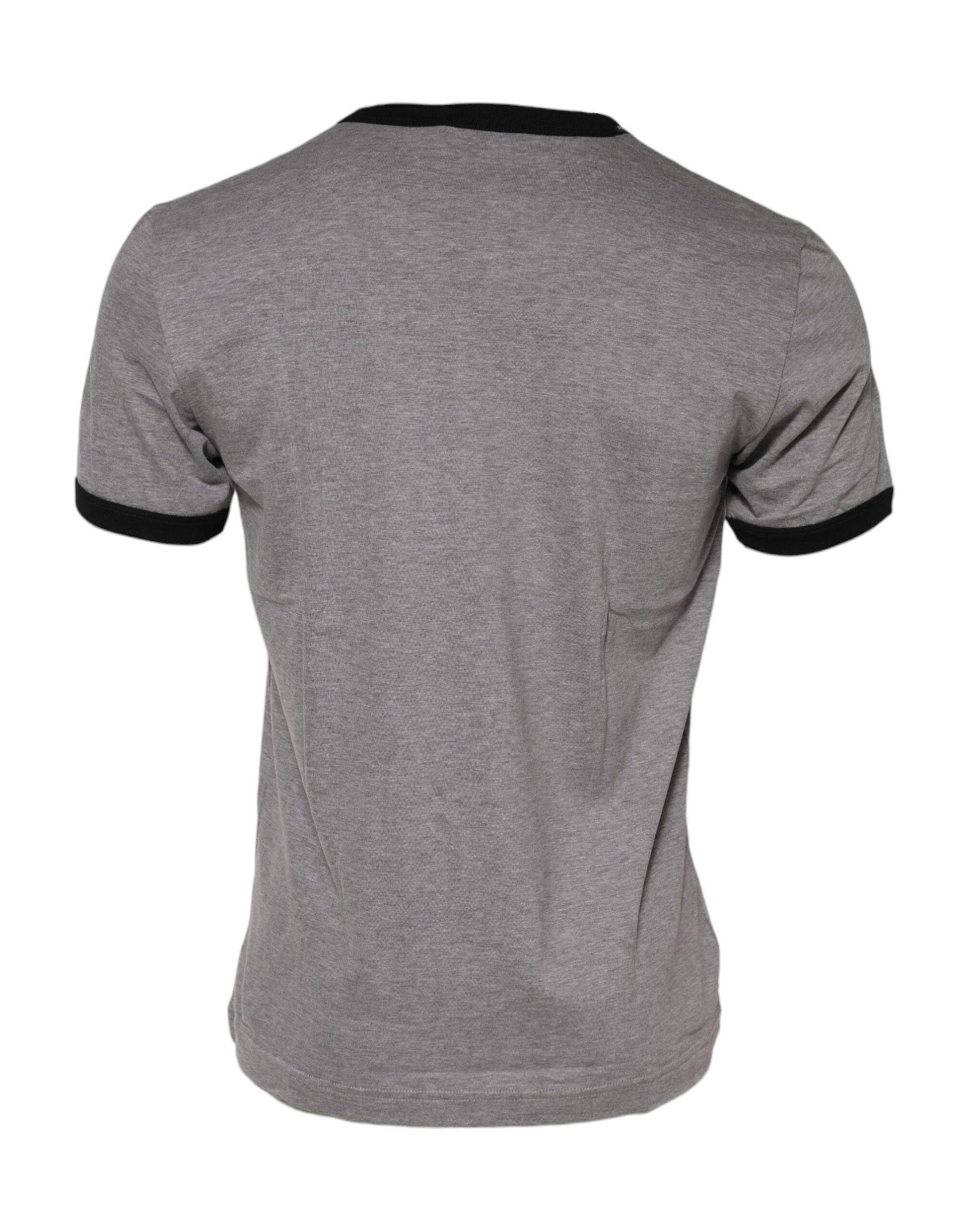 Gray Sacred Heart Cotton Crew Neck T-shirt