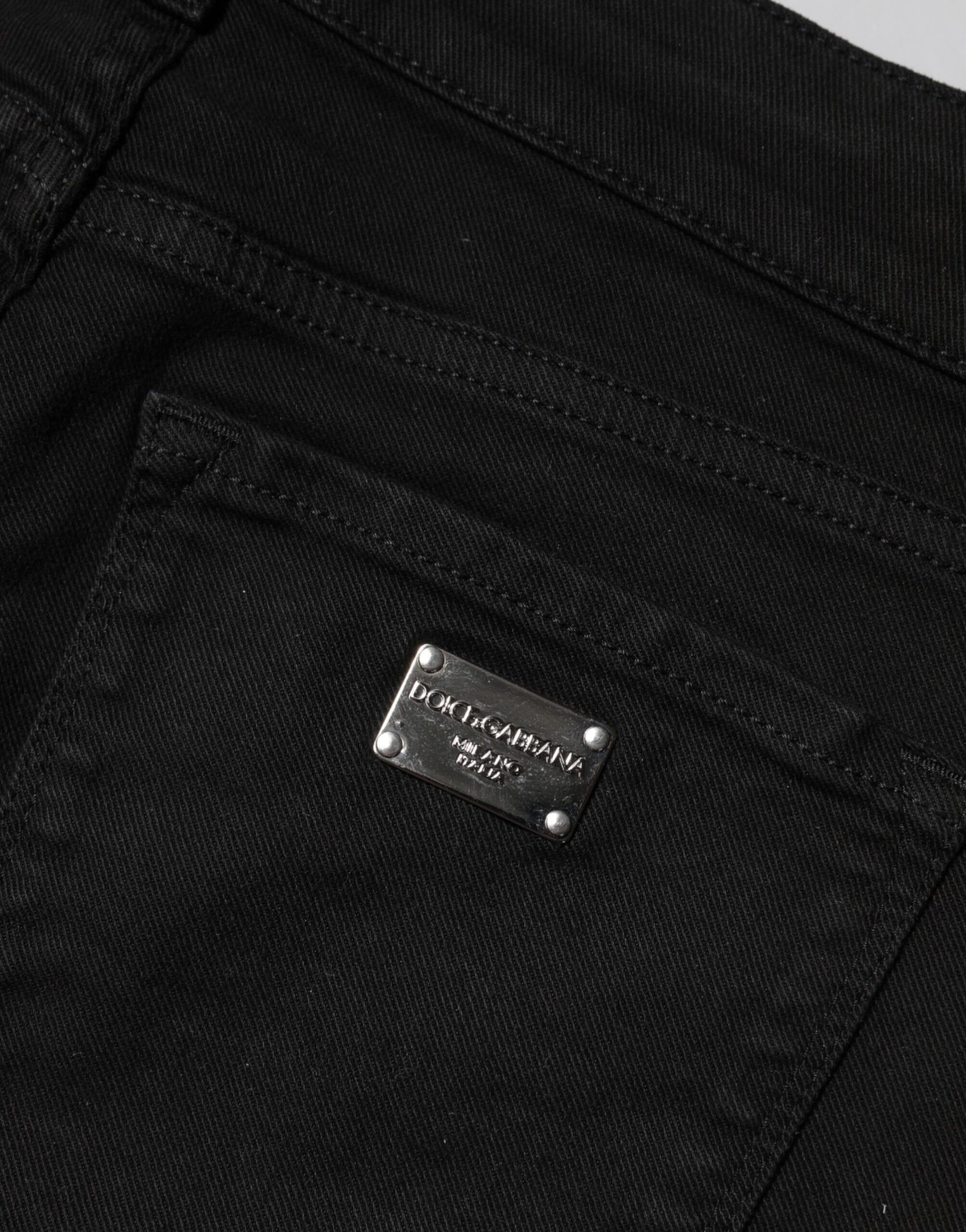 Black Cotton Skinny Mid Waist Denim Jeans