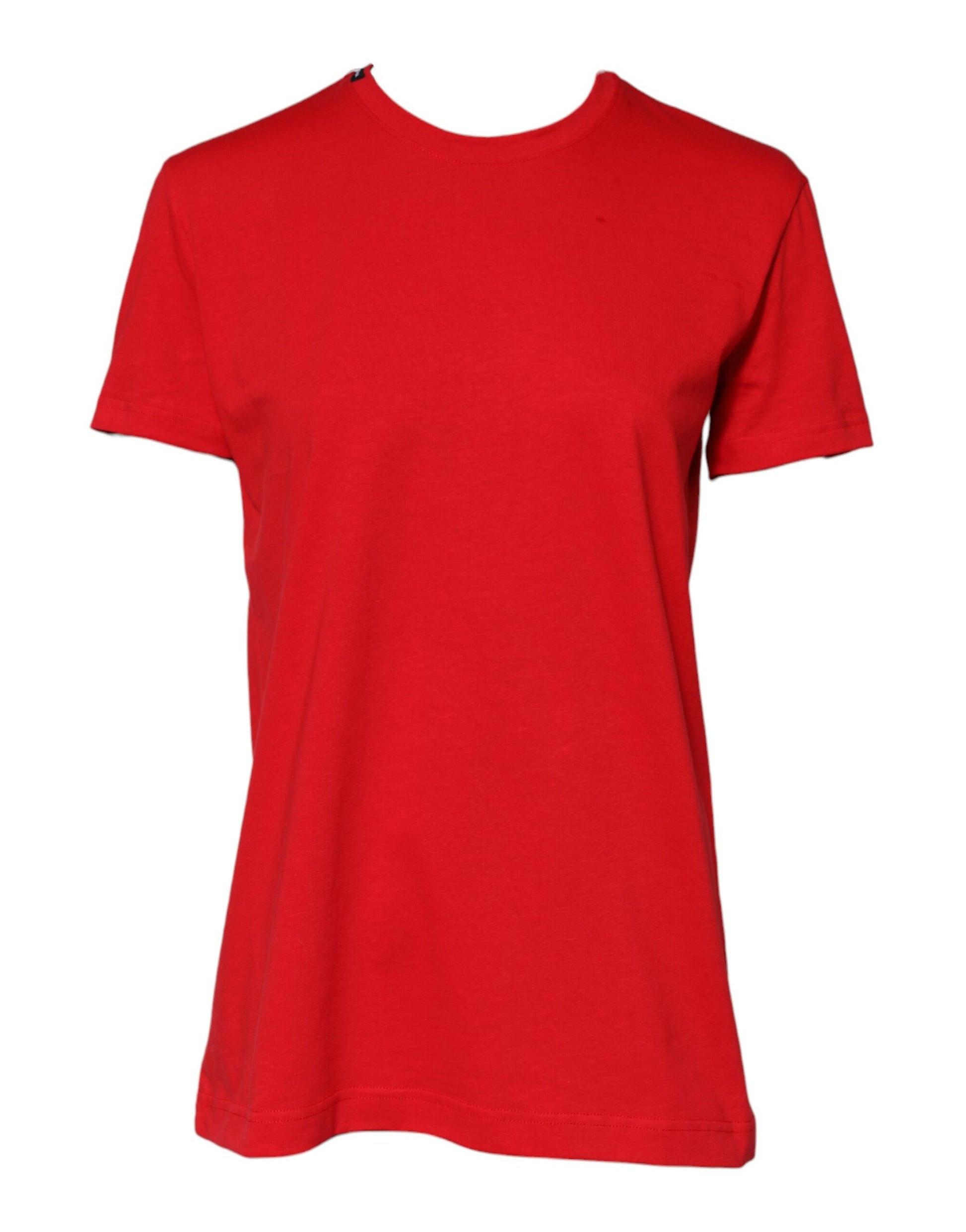 Red Plain Crew Neck Short Sleeves T-shirt
