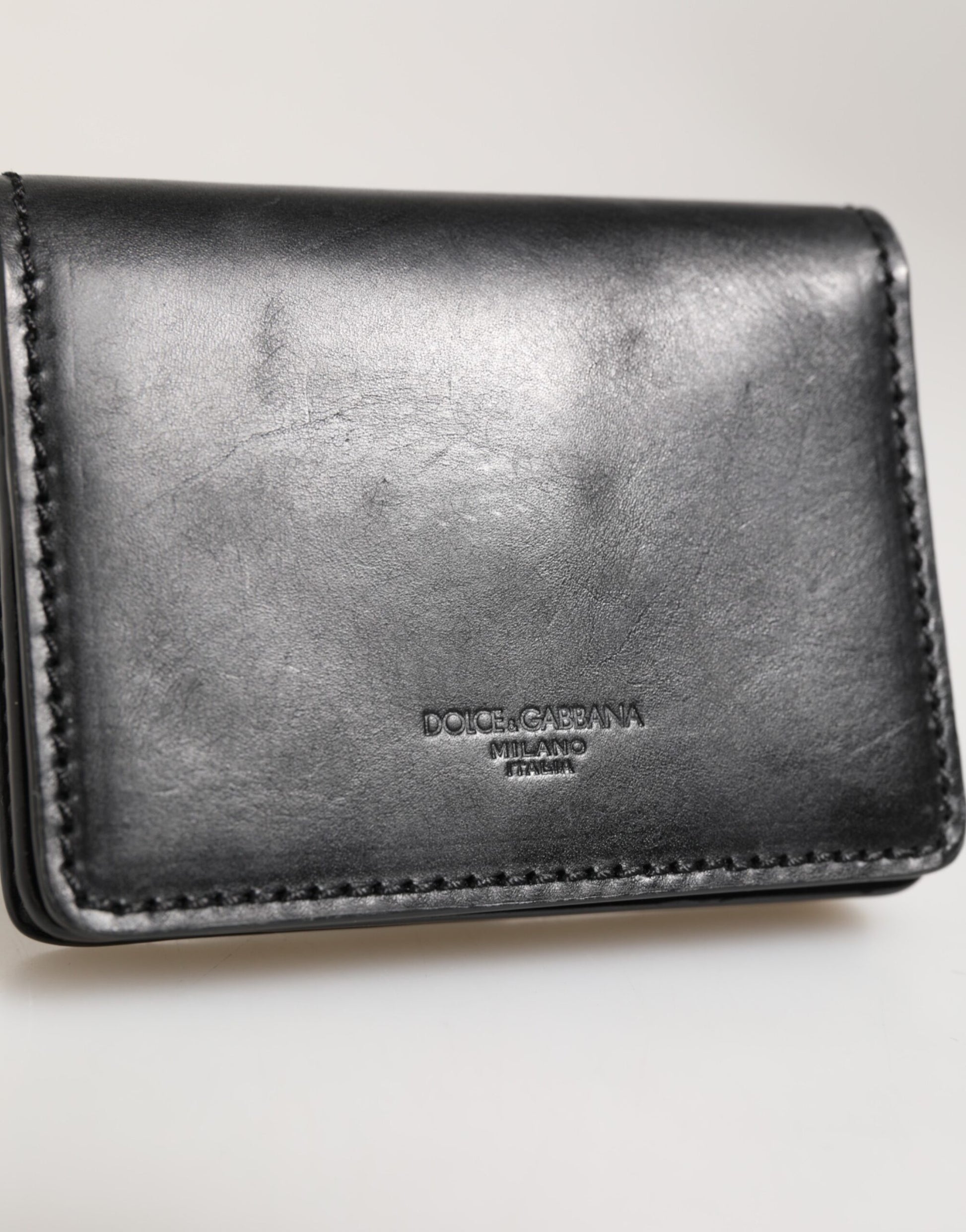 Black Leather Bifold Card Holder Mens Coin Purse Key Clip Wallet