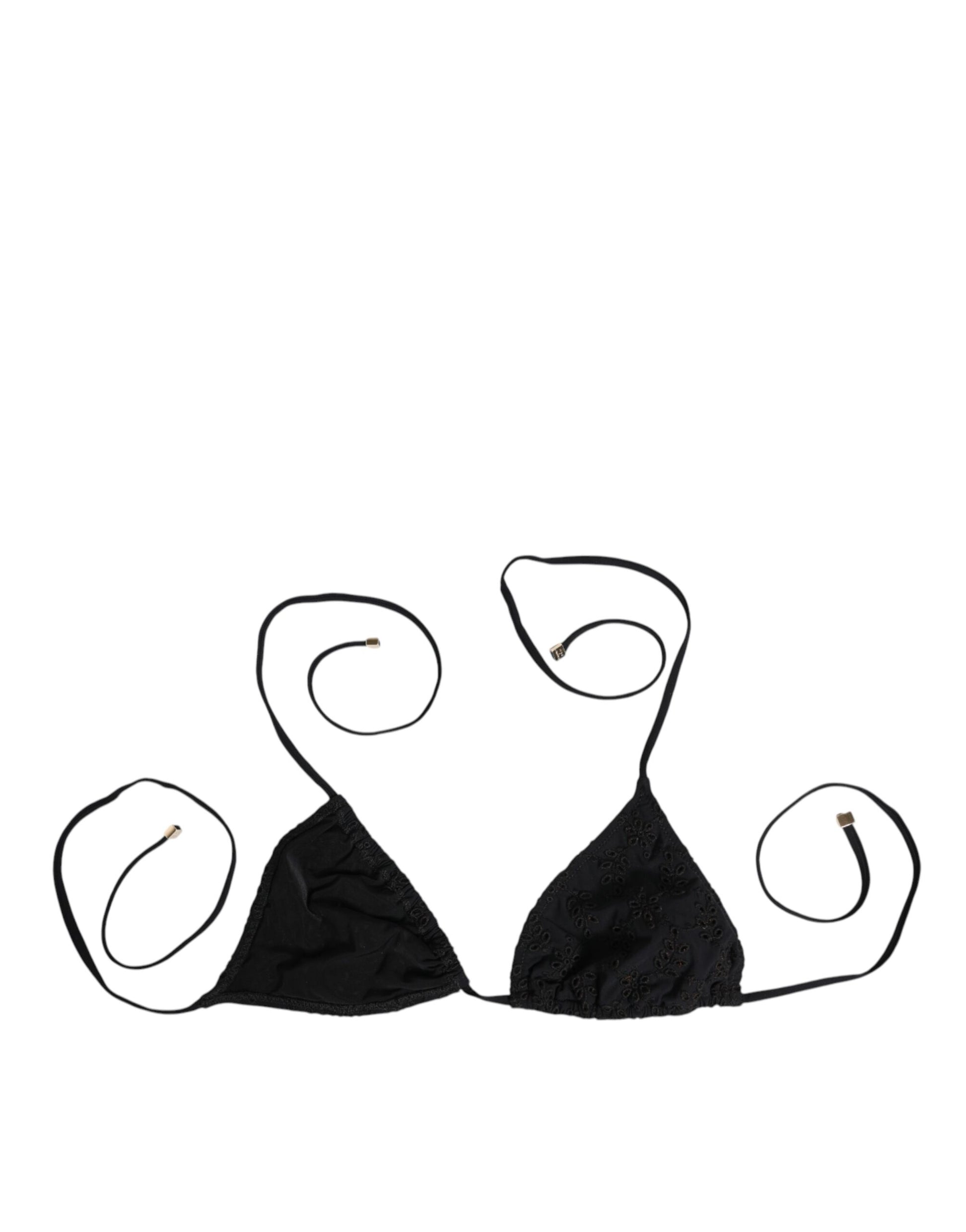 Black Embroidered Triangle Swimwear Underwear