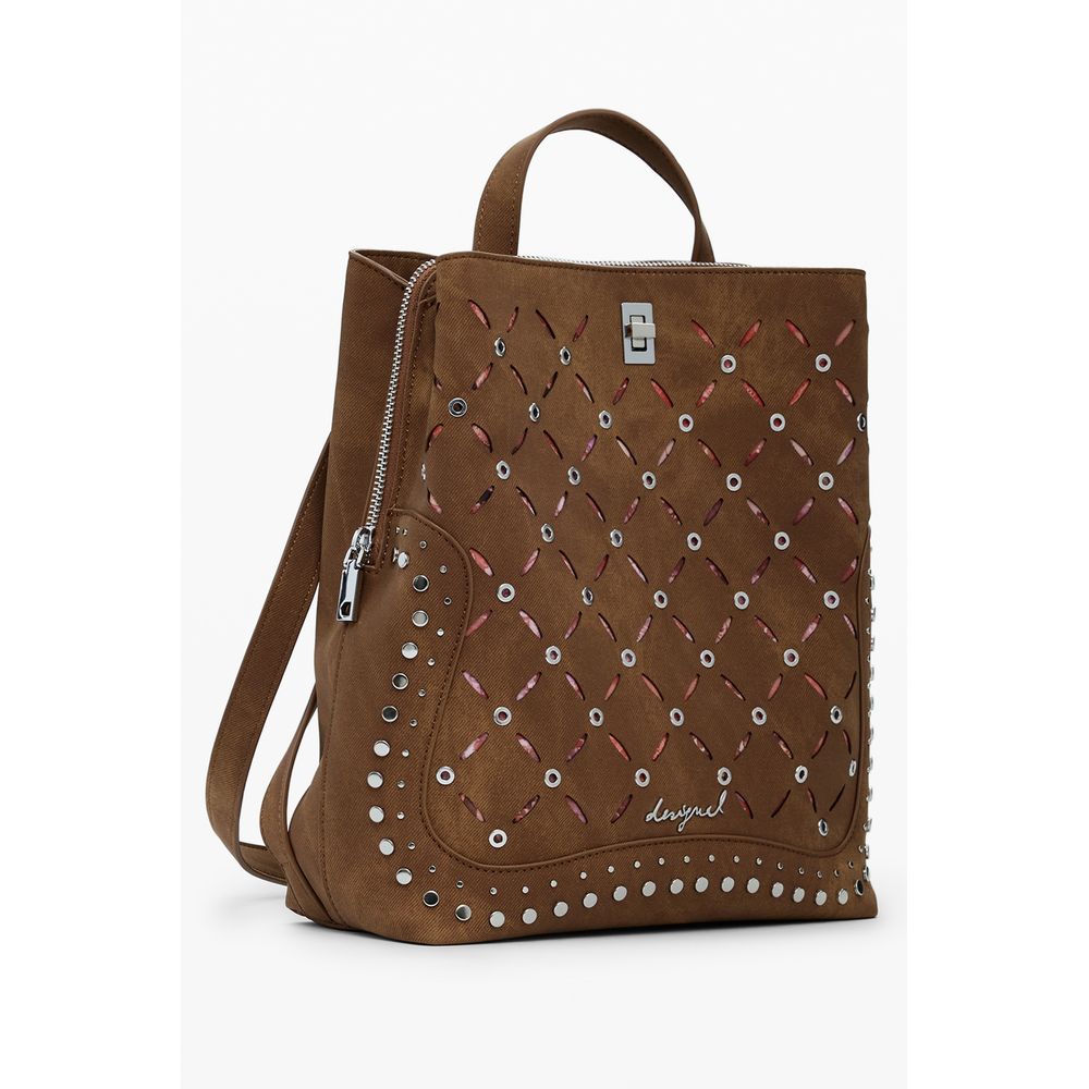 Marrone Poliuretano Women Backpack