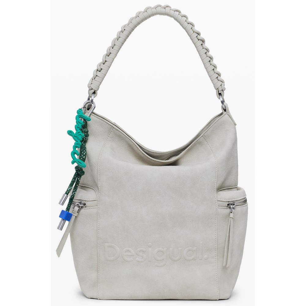 Beige Polyurethane Women Backpack
