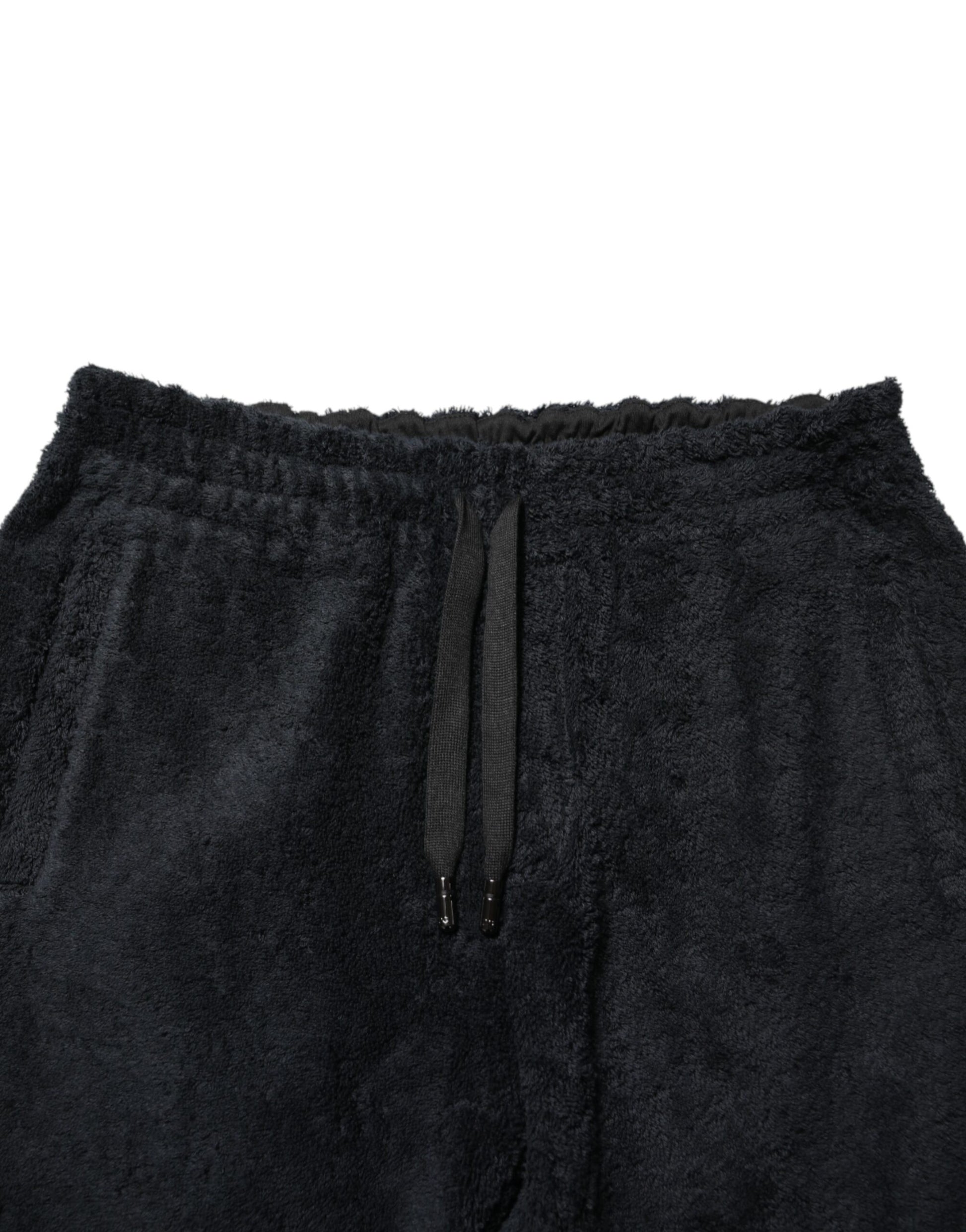 Black Cotton Logo Men Jogger Sweatpants Pants