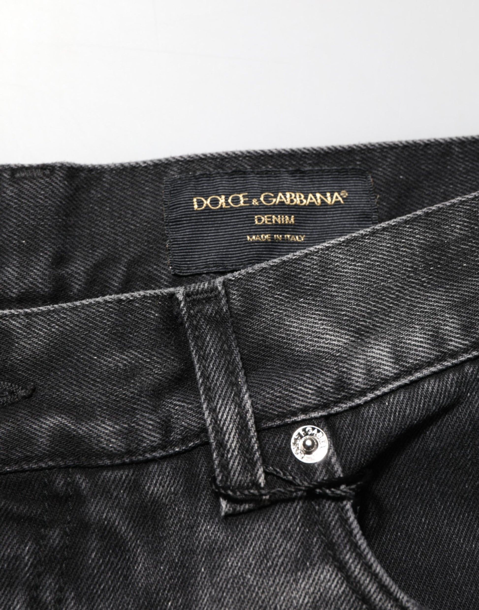 Black Marbled Effect Straight Men Denim Jeans