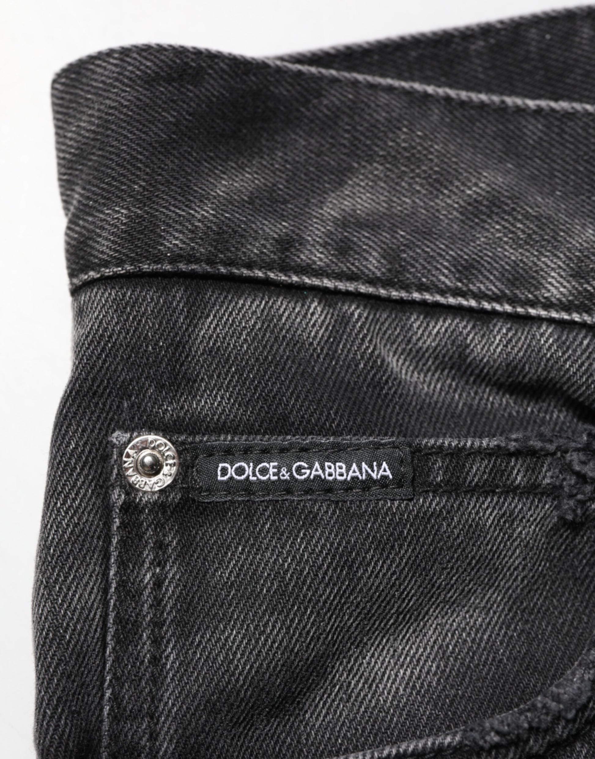 Black Marbled Effect Straight Men Denim Jeans