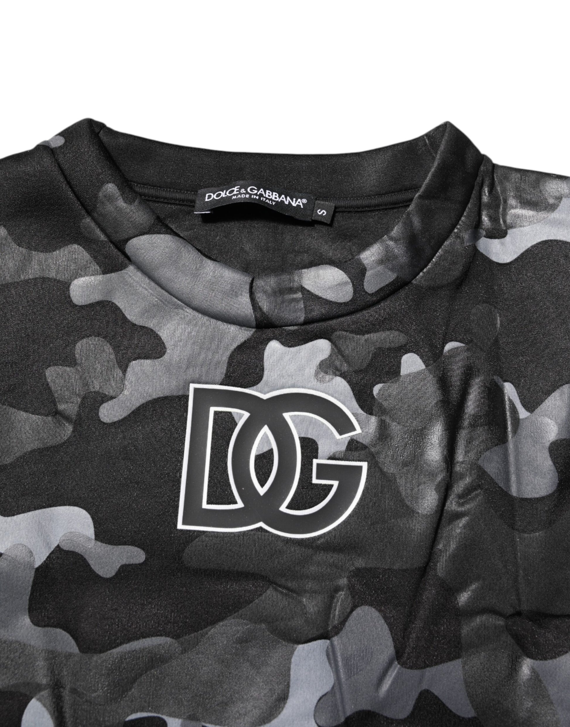 Black Camouflage Round Neck Sweatshirt Sweater
