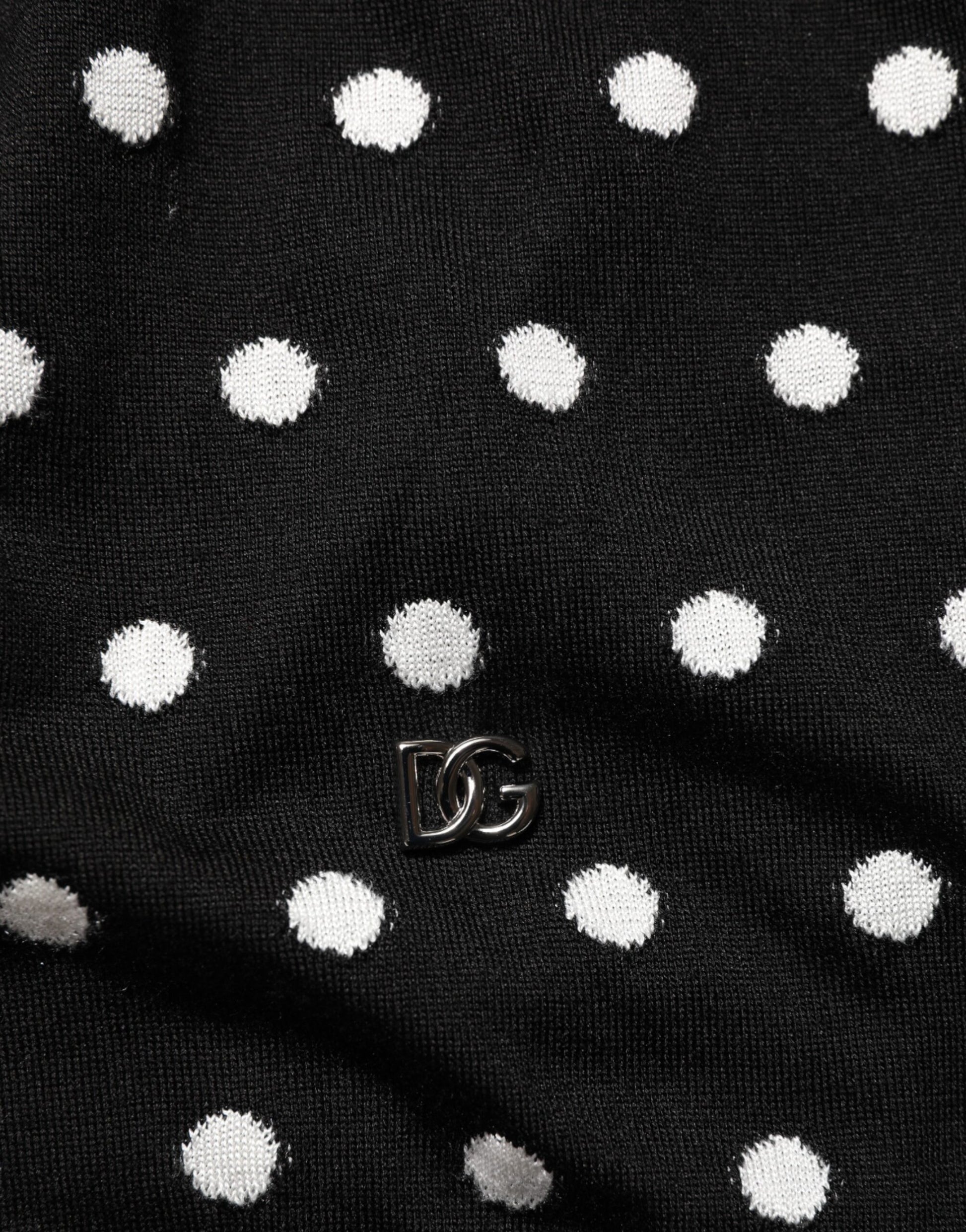 Black White Stripe Polka V-Neck Pullover Sweater