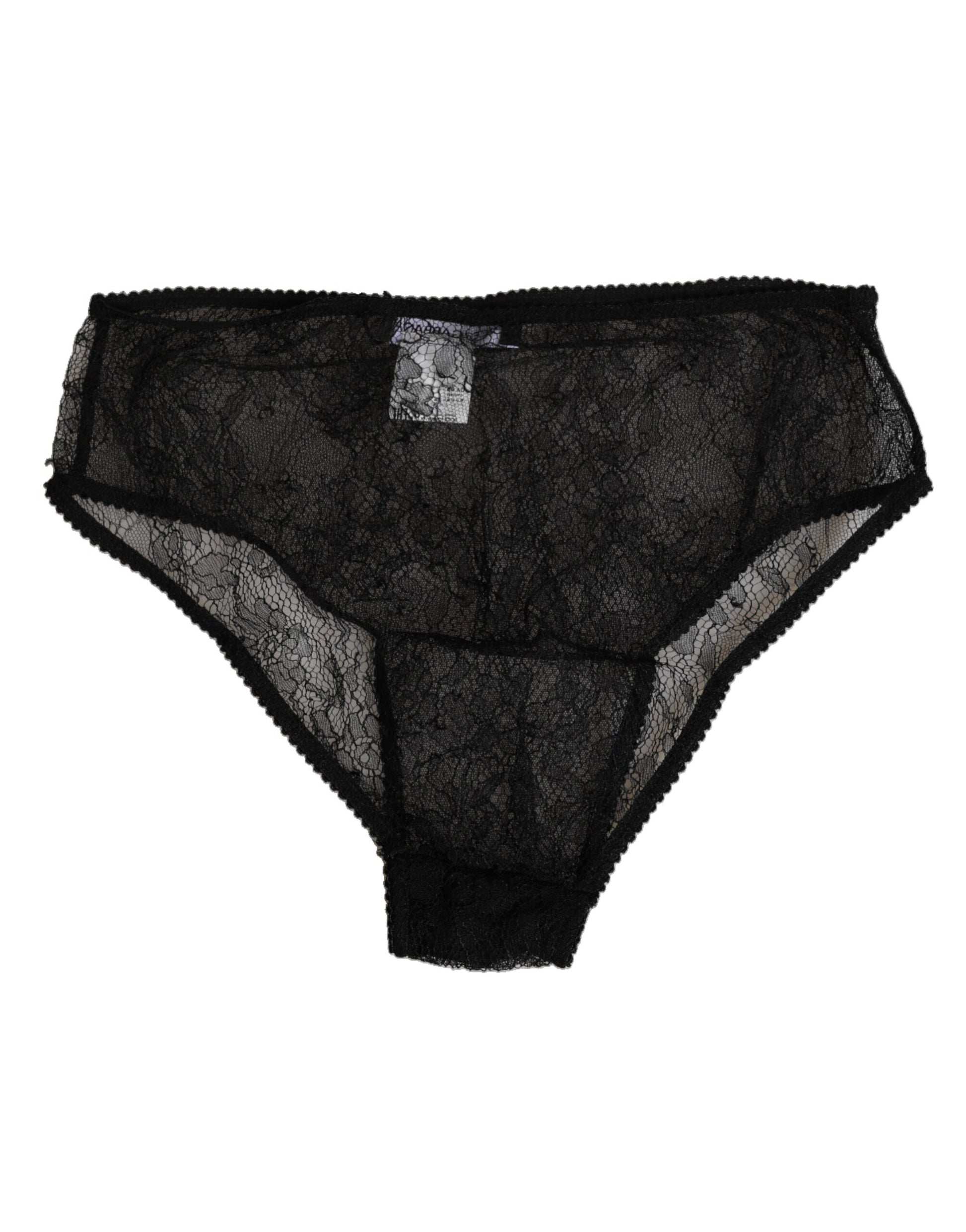 Black Nylon Stretch High Waist Panty Underwear