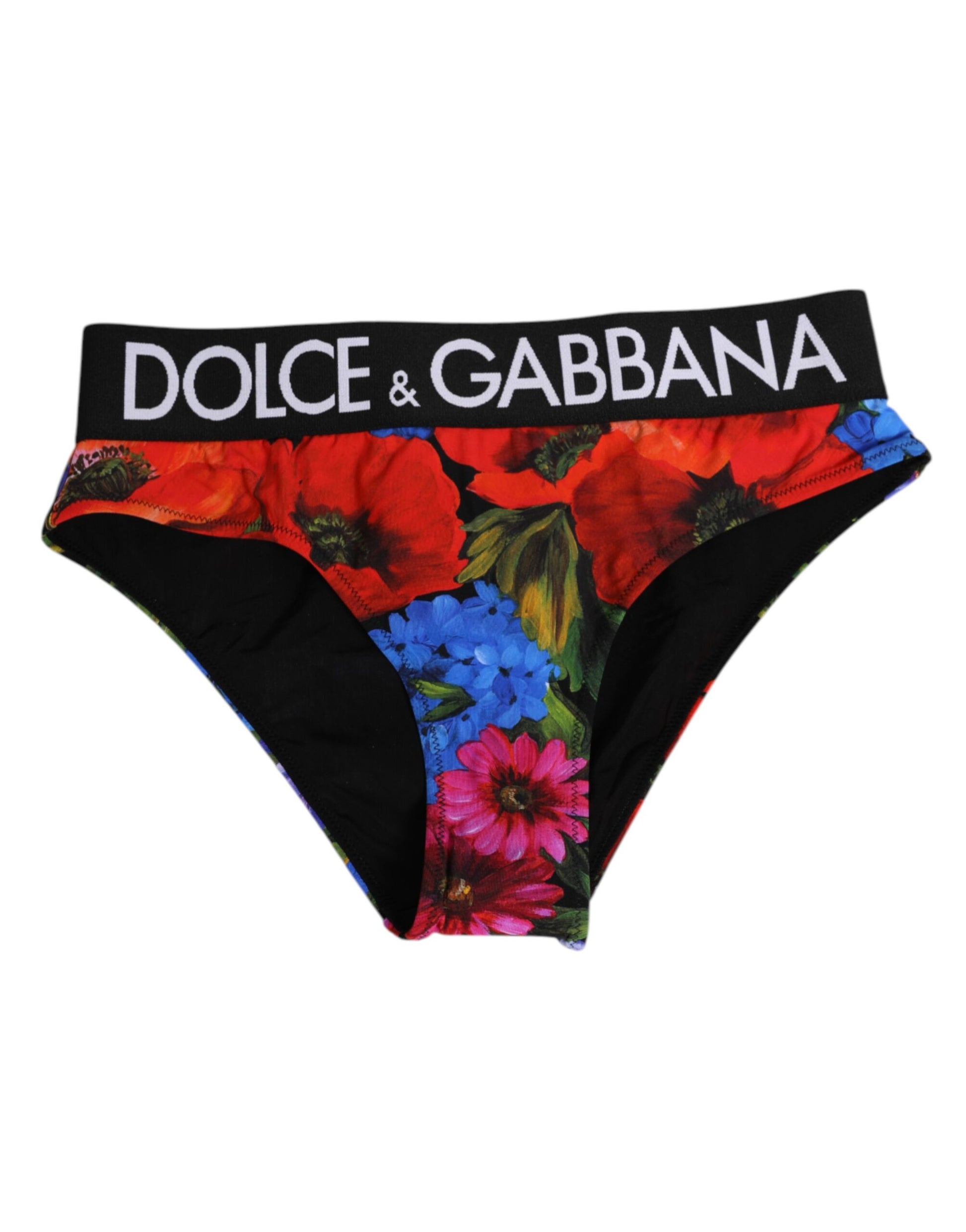 Black Floral Print High Waist Panty Underwear