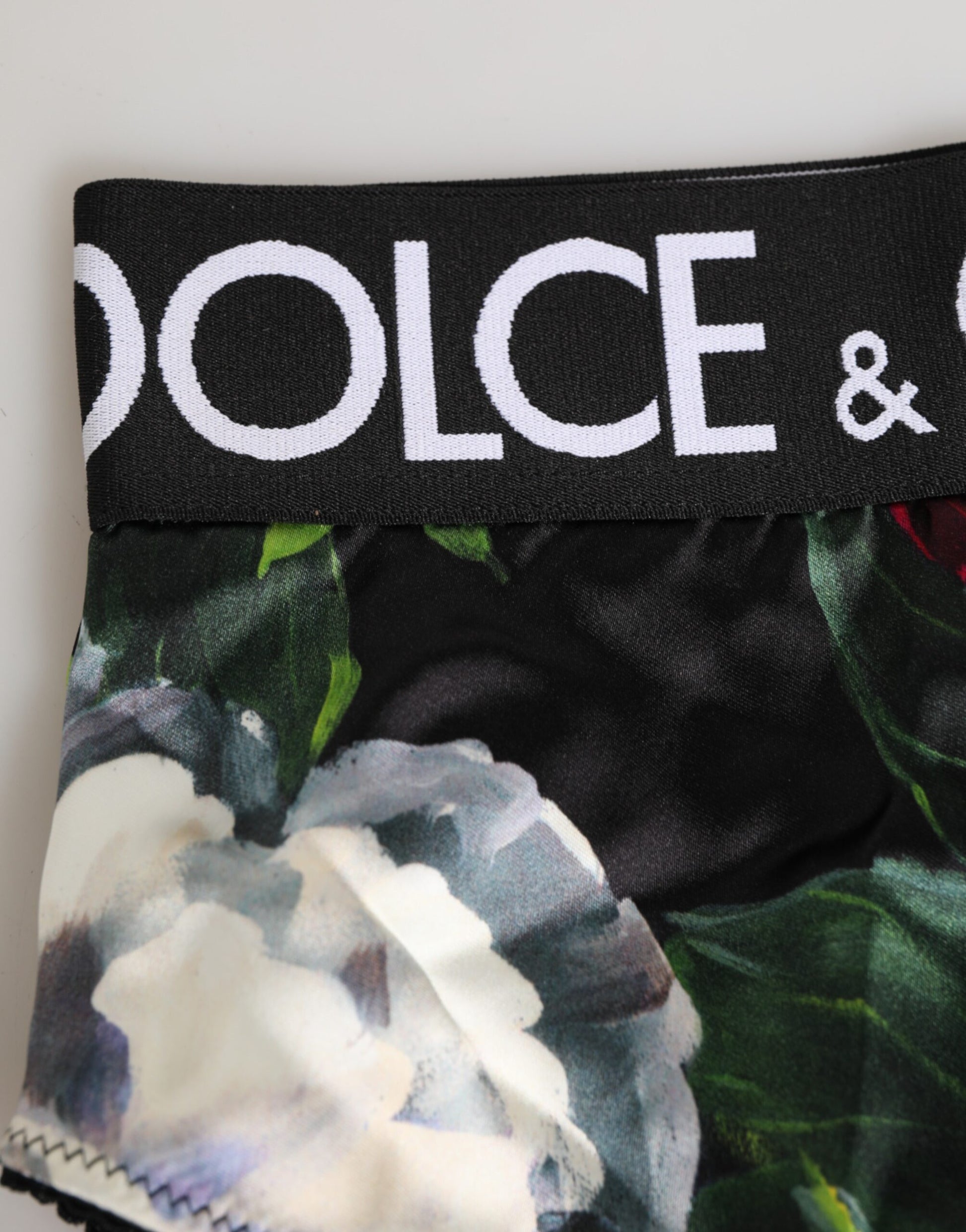 Black Floral Print High Waist Panty  Underwear