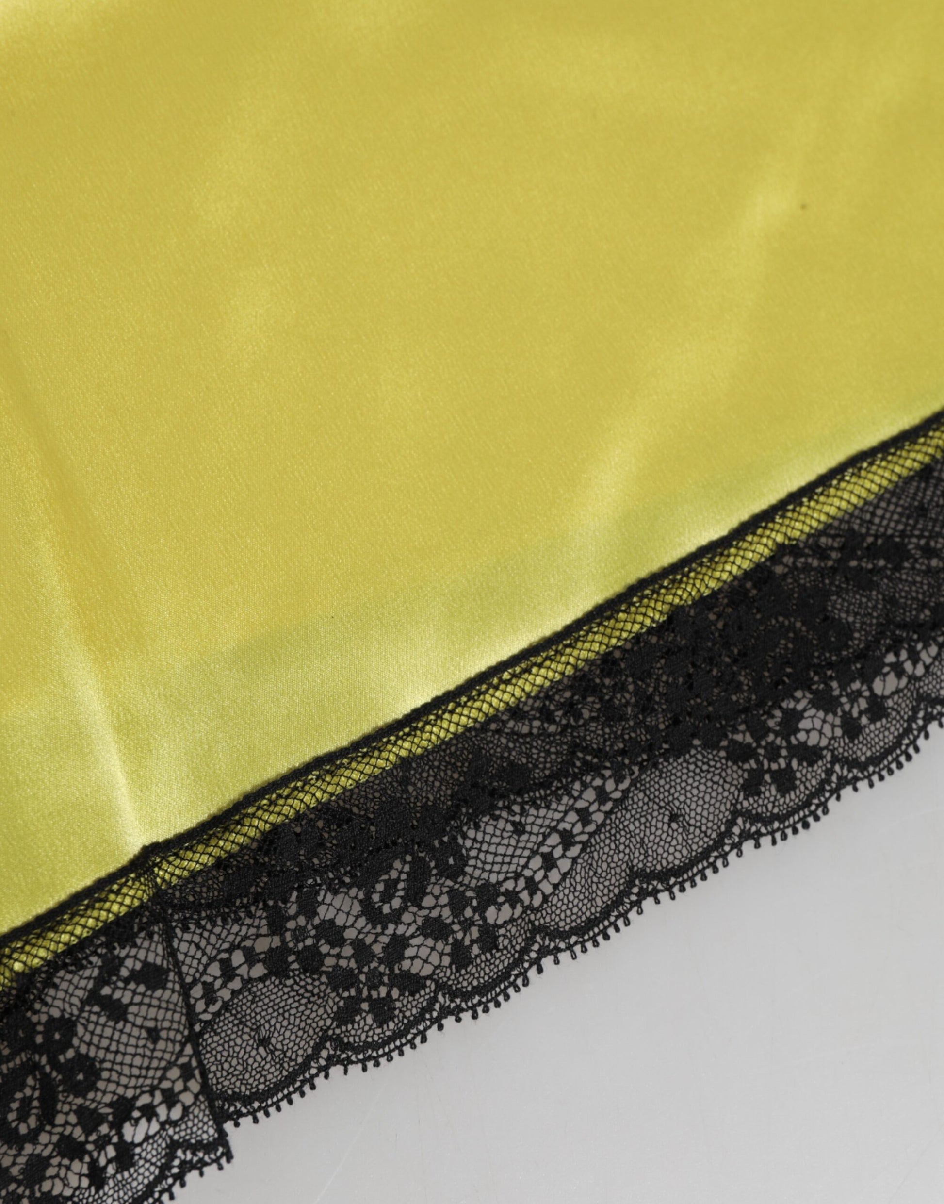 Yellow Satin Silk Mid Waist Underwear Shorts