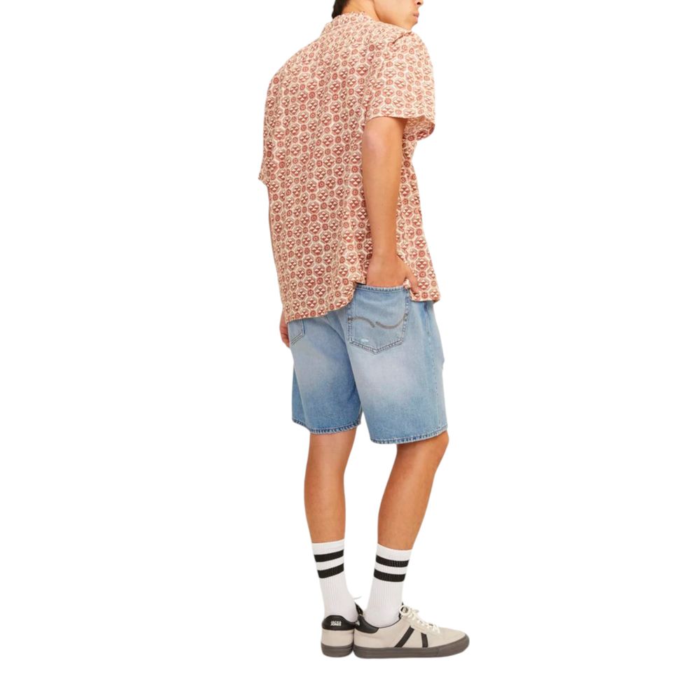 Light Blue Cotton Bermuda Shorts