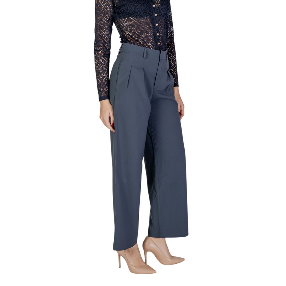 Gray Recycled Polyester Casual Pants