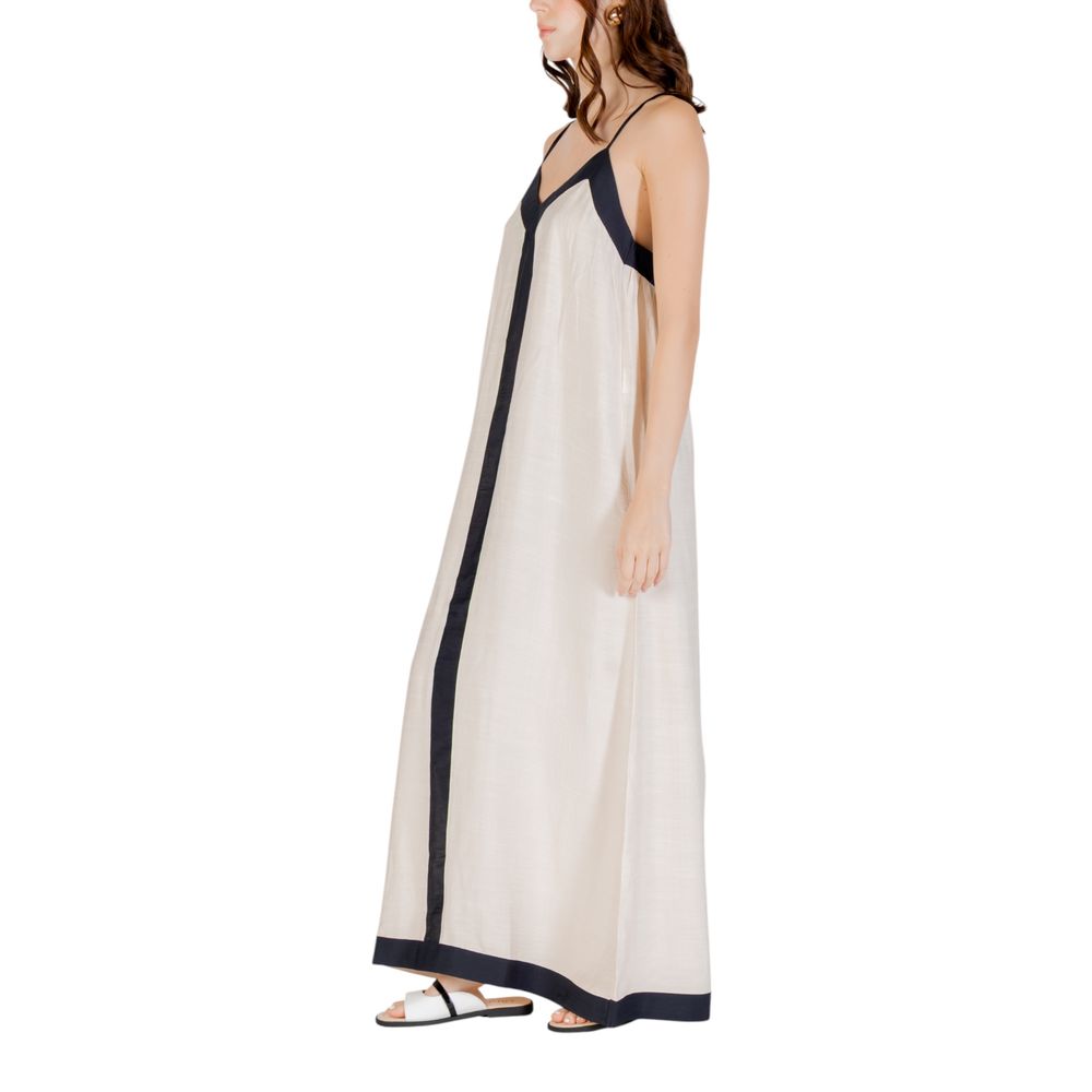 Beige Nylon Long Dress