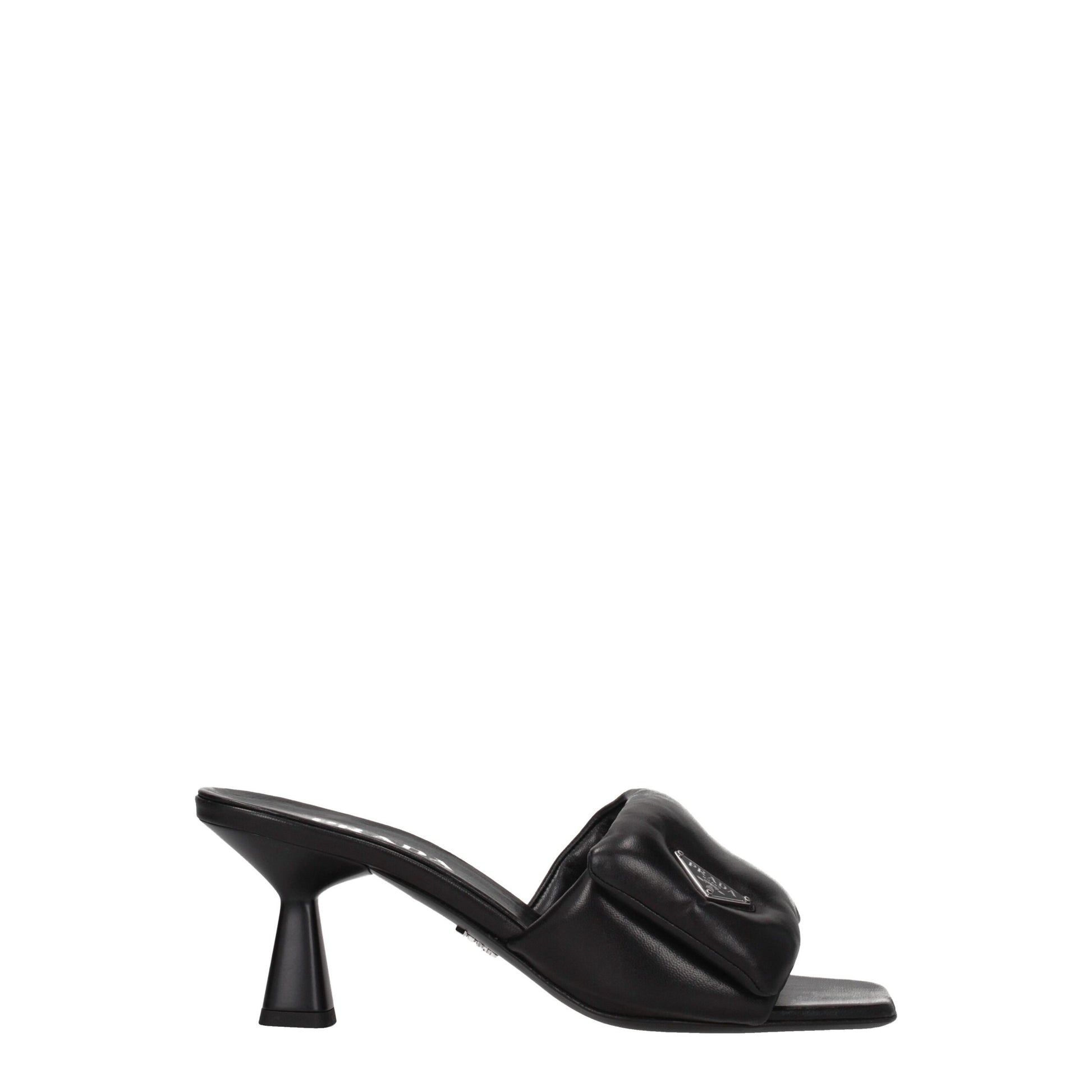 Black Leather Platform Sandals