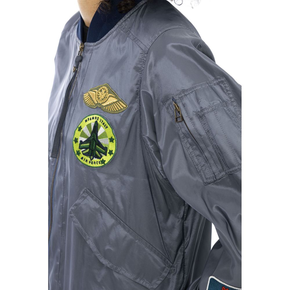 Light Blue Polyamide Women Jacket