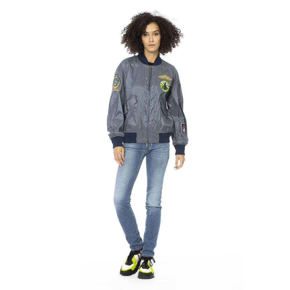 Light Blue Polyamide Women Jacket