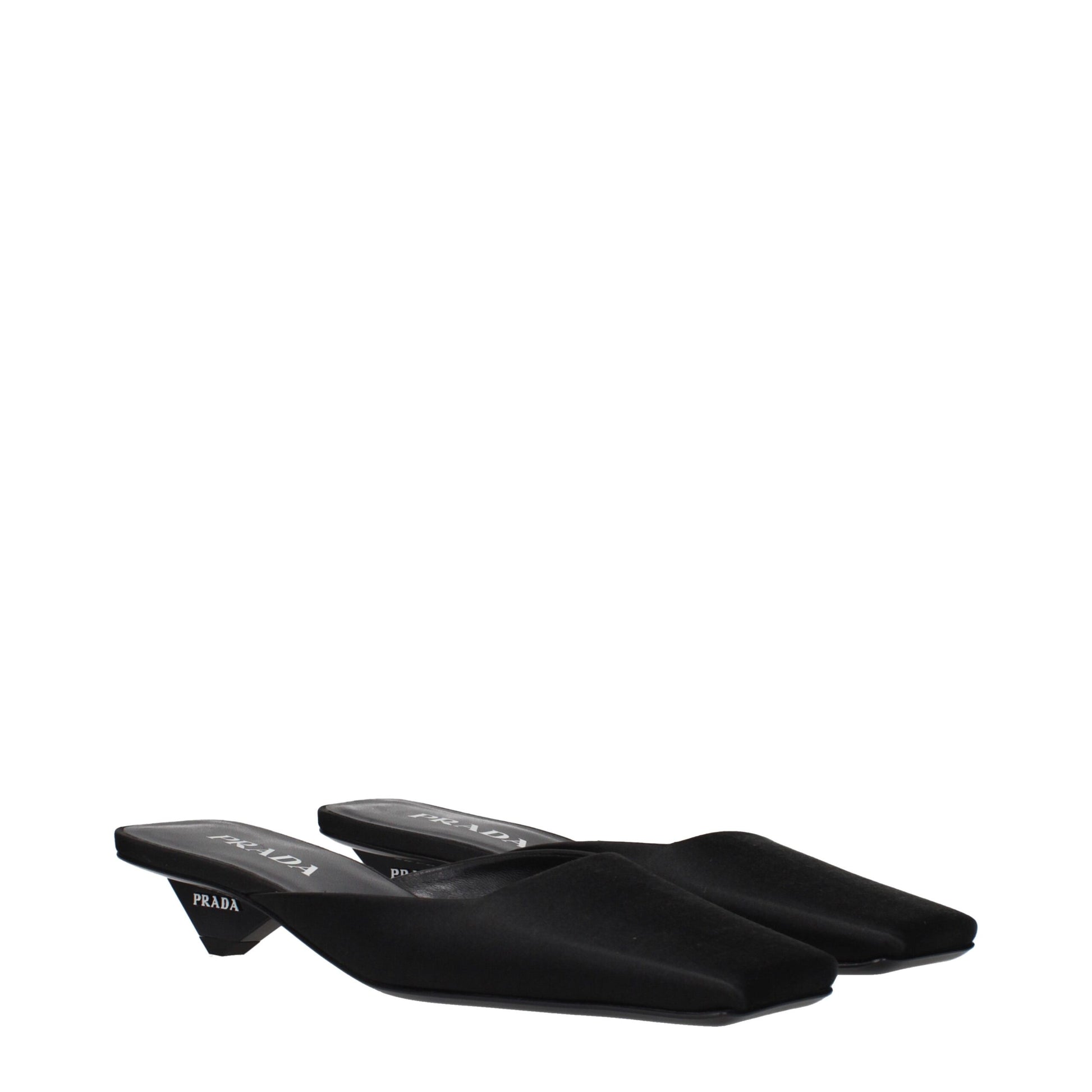 Black Satin Flat Sandals