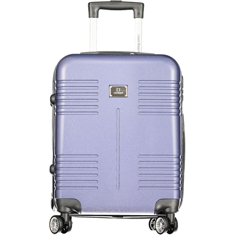 Blue Polyurethane Women's Travel Bag