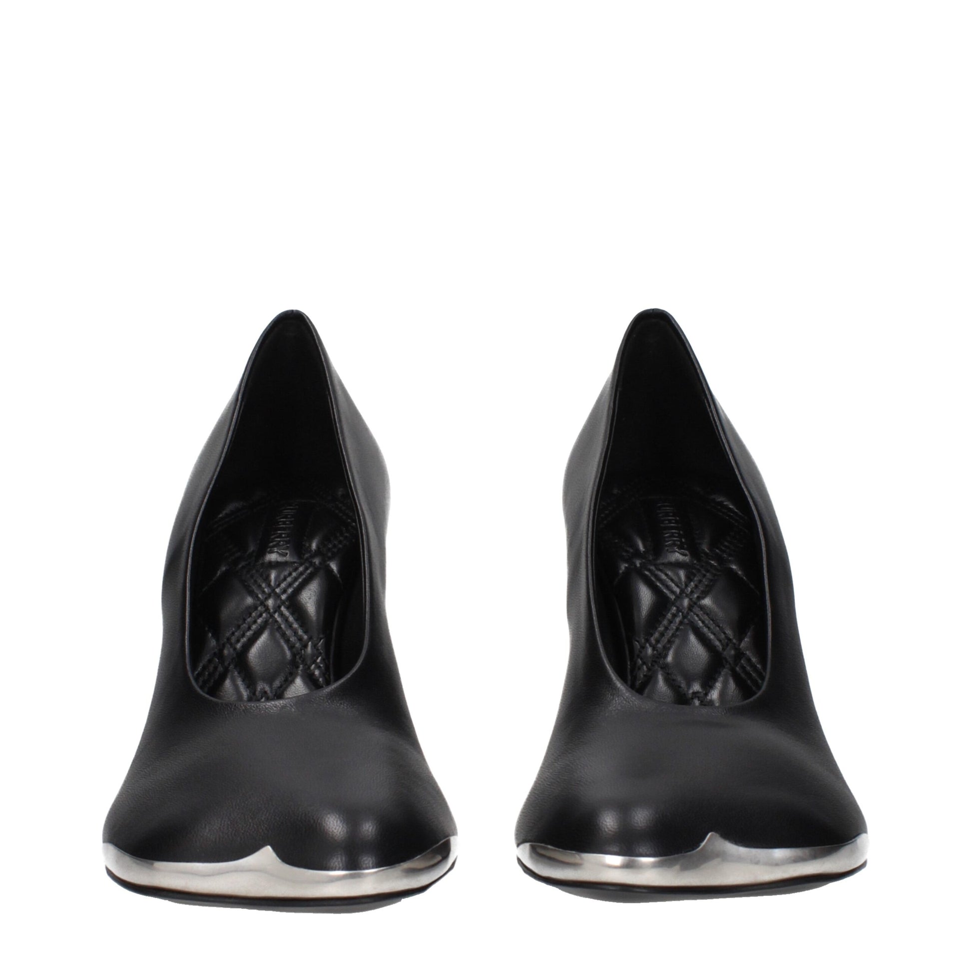 Black Leather High Heel Pumps